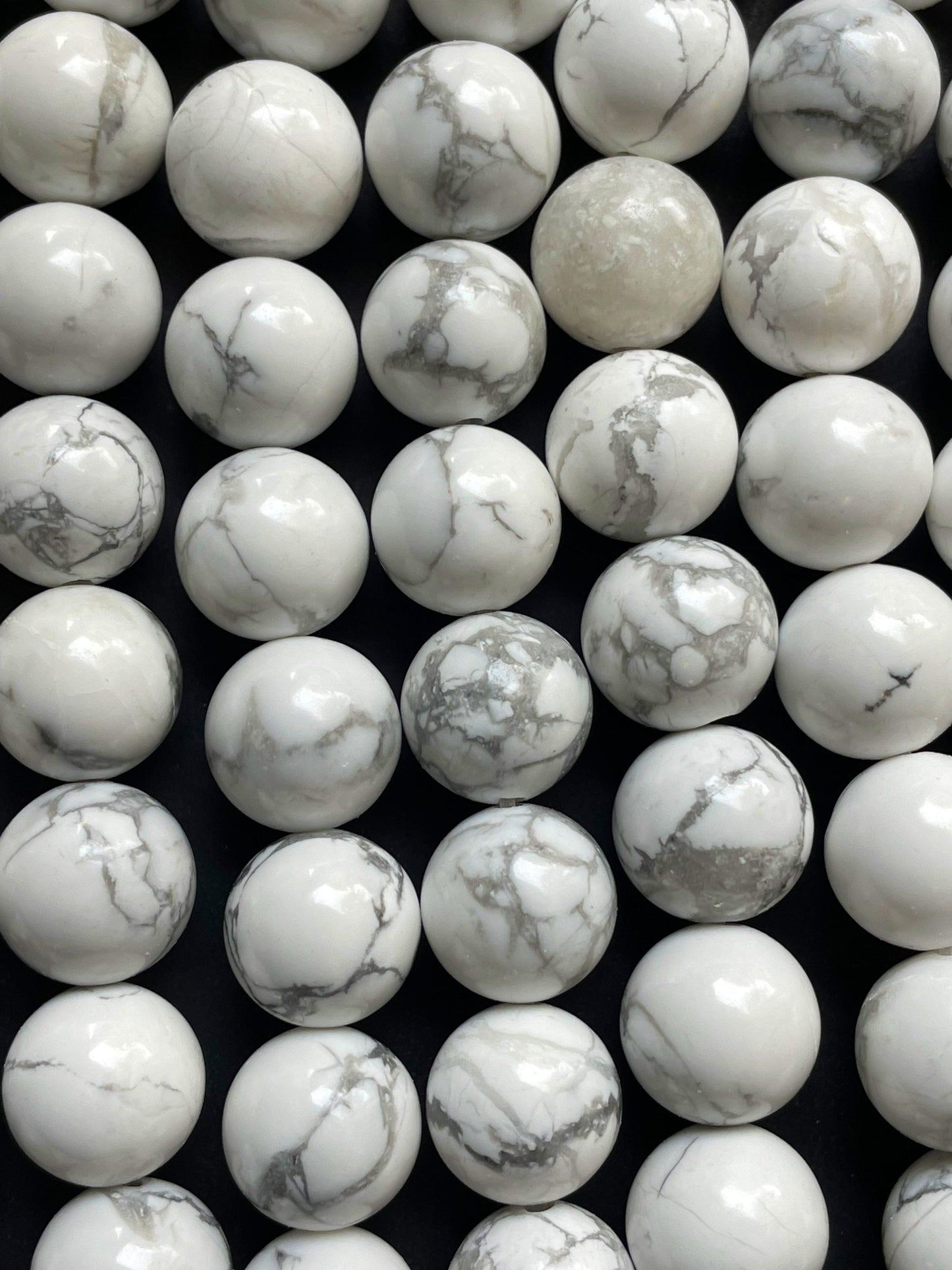 AAA Natural White Howlite Turquoise Gemstone Bead 6mm 8mm 10mm 12mm Round Beads, Beautiful White Gray Color Turquoise Gemstone