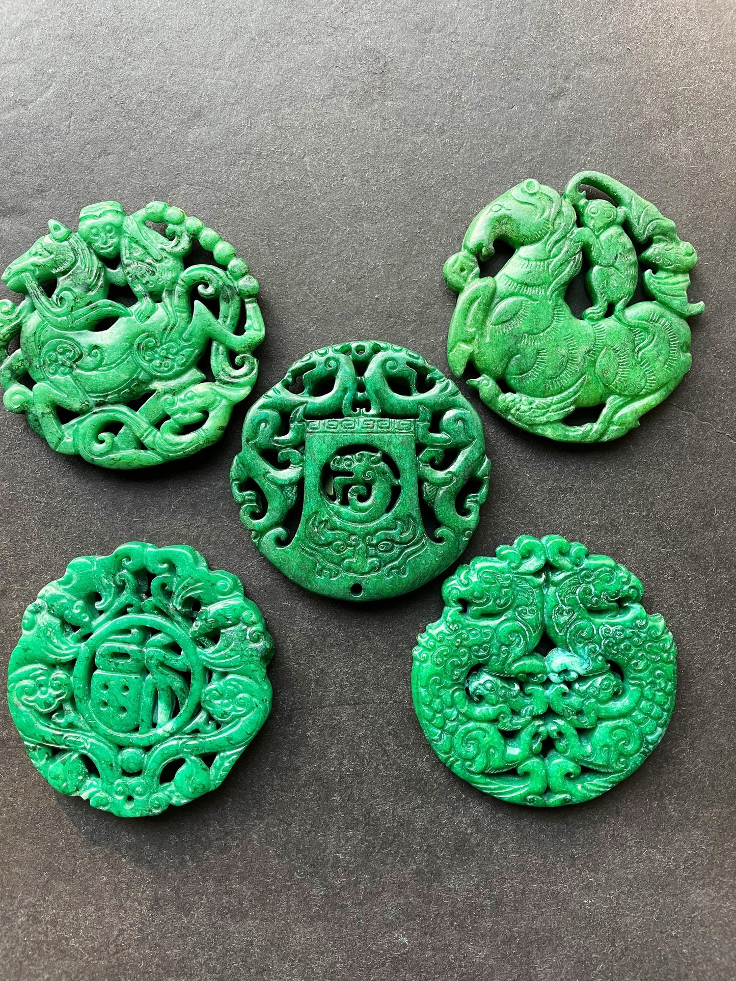 AAA Natural Green Jade Hand Carved Pendant, Beautiful Unique Designs Jade Pendant