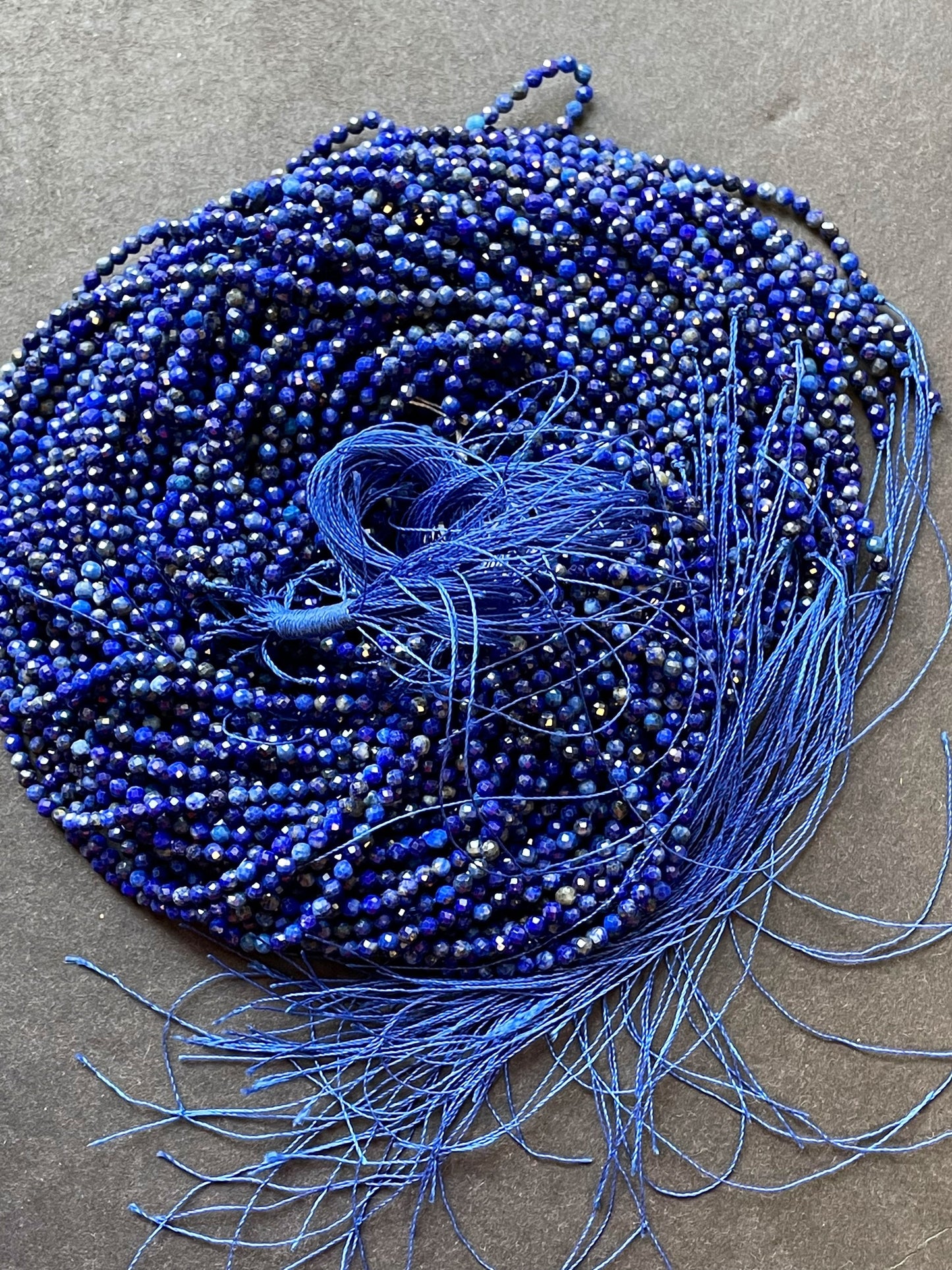 AAA Natural Lapis Lazuli Gemstone Bead Faceted 2mm Round Beads, Gorgeous Natural Royal Blue Color Lapis Lazuli Gemstone Beads