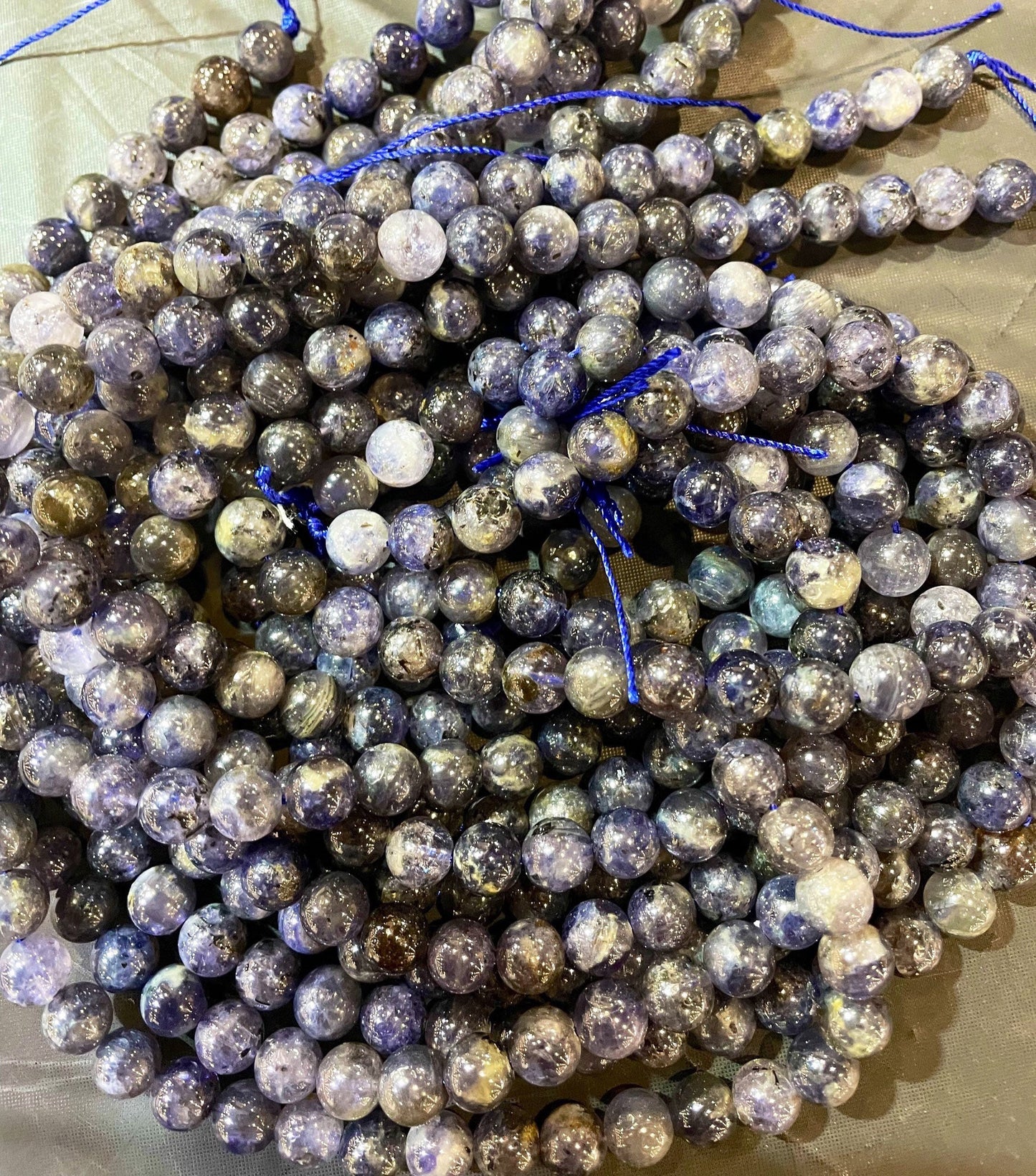 Natural Iolite Gemstone Bead 4mm 6mm 8mm 10mm Round Bead, Gorgeous Dark Blue Gray Color Iolite Beads, Full Strand 15.5"