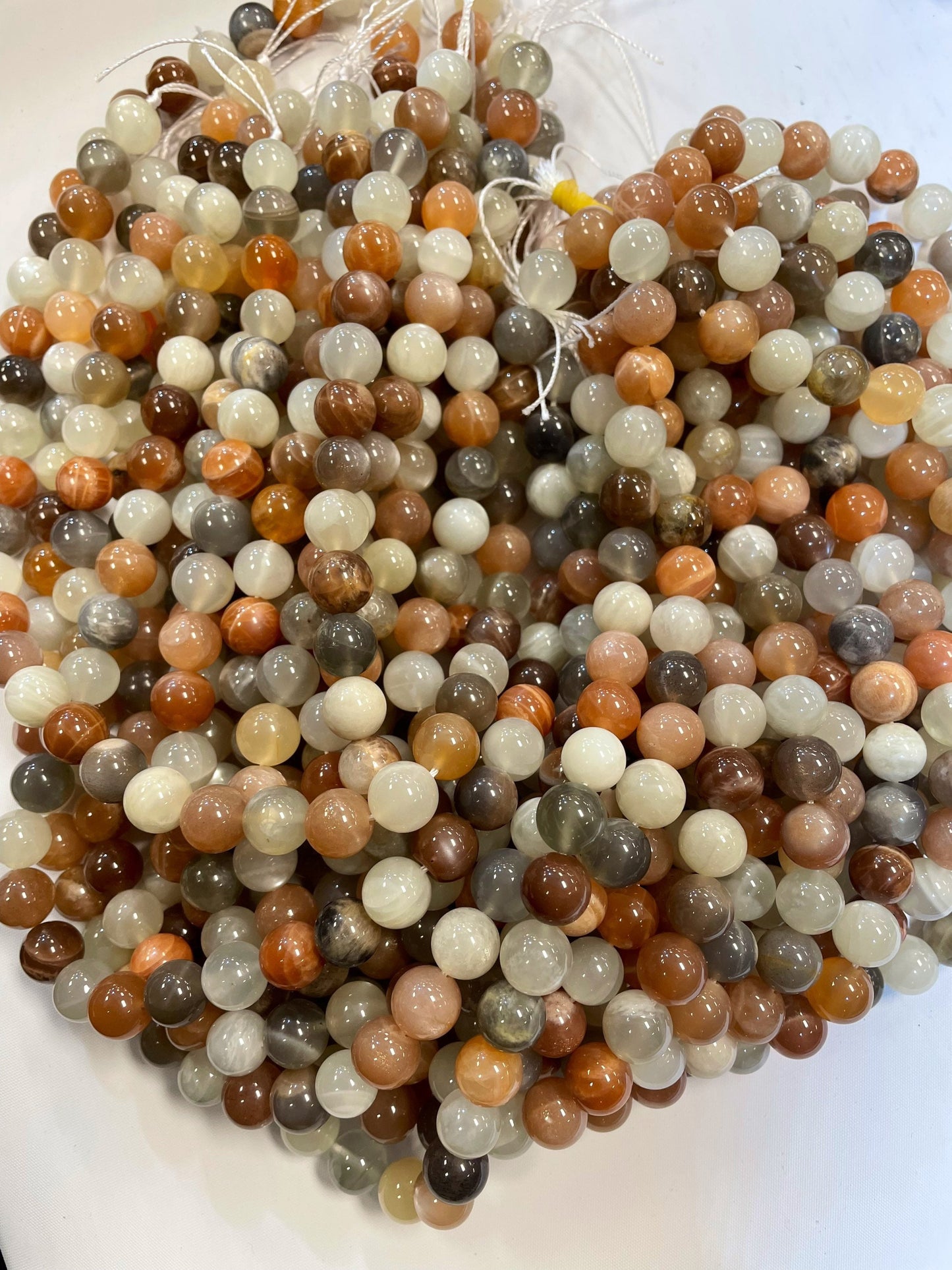 AAA Beautiful Natural Moonstone Gemstone Bead 6mm 8mm 10mm 12mm Round Beads, Gorgeous Natural Multicolor Multi Moonstone Gemstone Beads