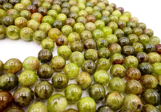 AAA Natural Green Garnet Gemstone Bead 6mm 8mm 10mm 12mm Round beads, Gorgeous Natural Olive Green Color Garnet Beads