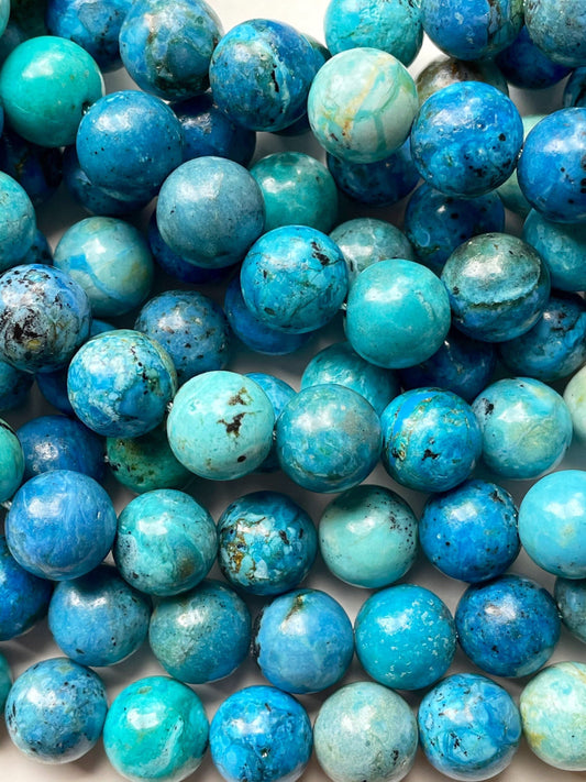 Natural Chrysocolla Gemstone Bead 6mm 8mm 10mm 12mm Round Beads, Gorgeous Blue Color Chrysocolla Gemstone Bead, Great Quality