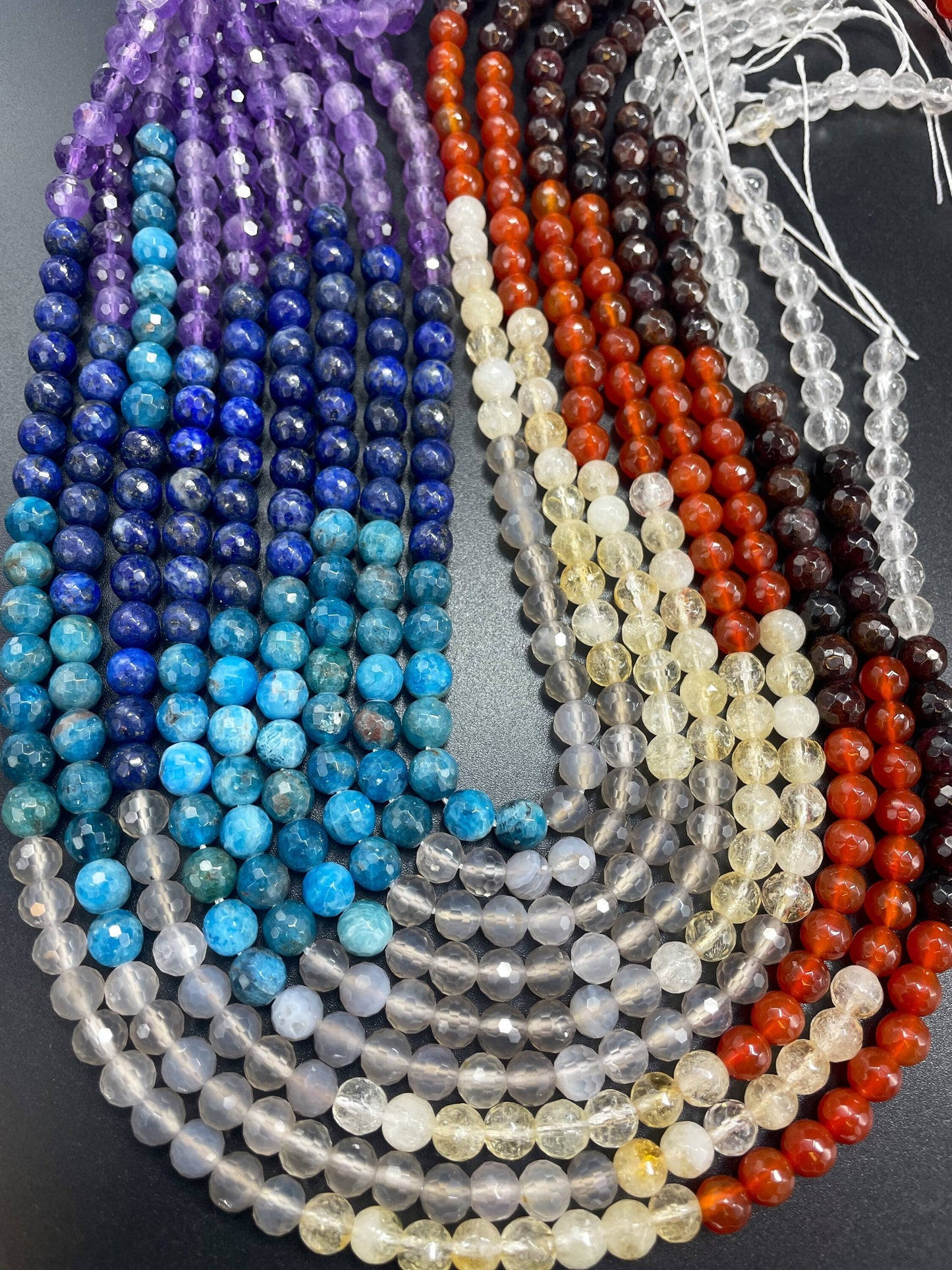 AAA Natural Chakra Gemstone Bead Faceted 4mm 6mm 8mm 10mm 12mm Round Bead, Beautiful Multicolor Gemstone Beads