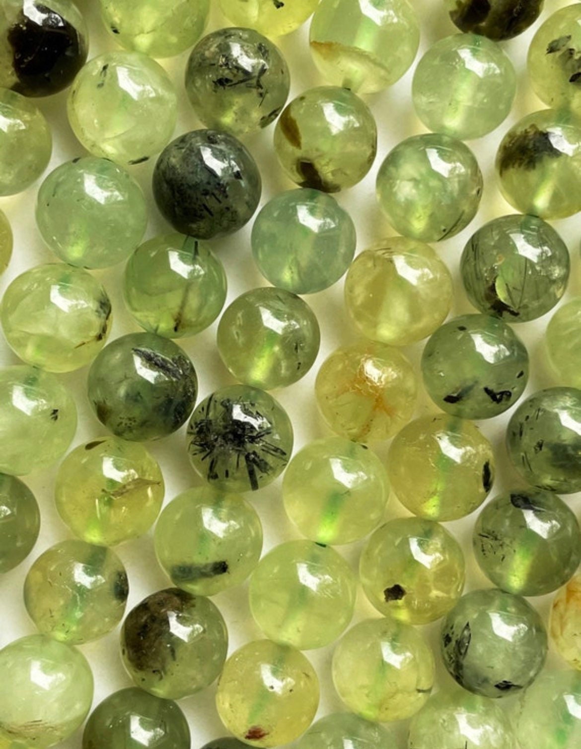 AAA Natural Prehnite Gemstone Bead 6mm 8mm 10mm 12mm Round Bead, Gorgeous Natural Green Prehnite Gemstone Bead