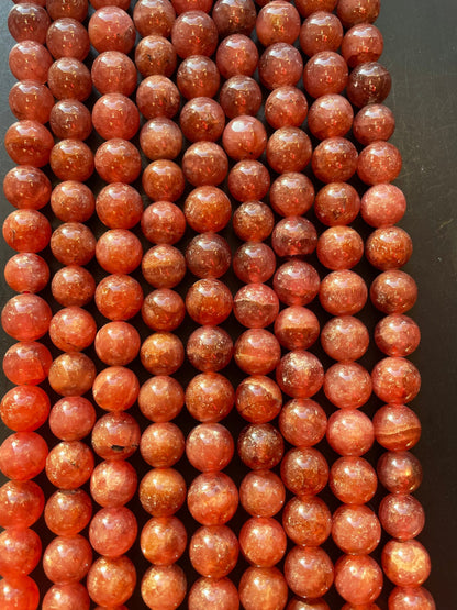 AAA Natural Rhodochrosite Gemstone Bead 6mm 8mm 10mm Round Bead, Gorgeous Pink Red Color Rhodochrosite Gemstone Beads, High Quality Beads