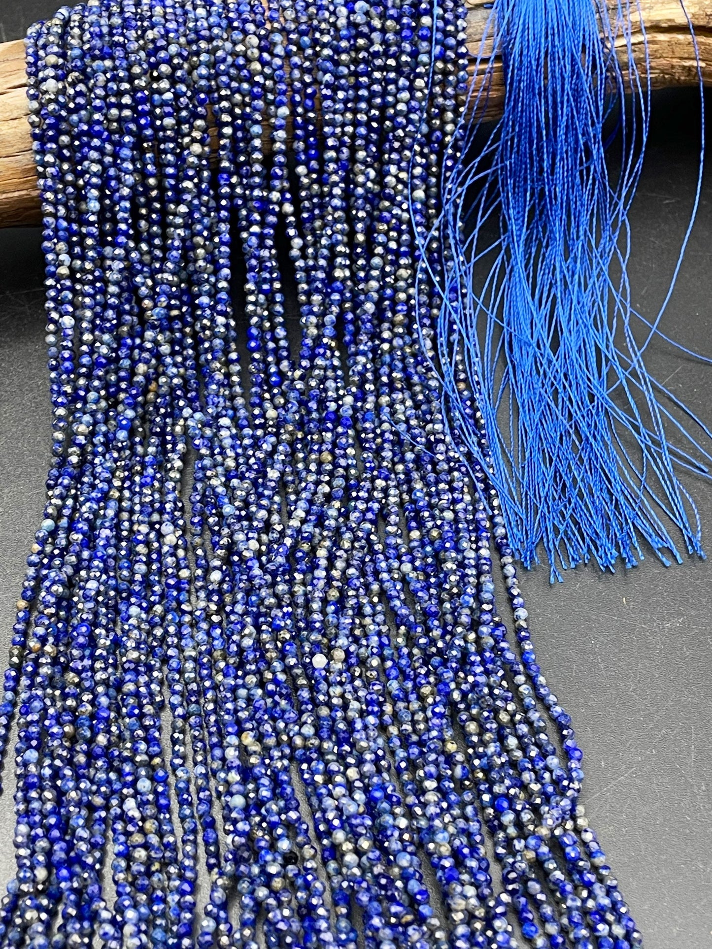 AAA Natural Lapis Lazuli Gemstone Bead Faceted 2mm Round Bead, Beautiful Natural Royal Blue Color Lapis Lazuli Gemstone Beads