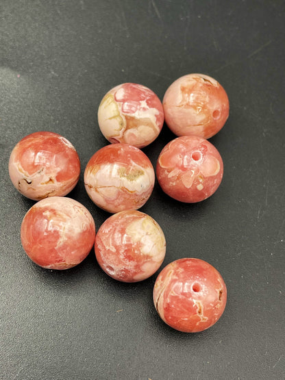 AAA Natural Rhodochrosite Gemstone Bead 12mm Round Bead, Gorgeous Natural Pink Color LOOSE Rhodochrosite Gemstone Beads, LOOSE Beads