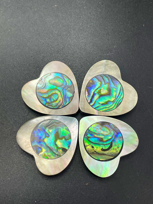 AAA Natural Abalone Shell Bead 20mm Heart Shape, Gorgeous Natural Rainbow Abalone LOOSE BEADS