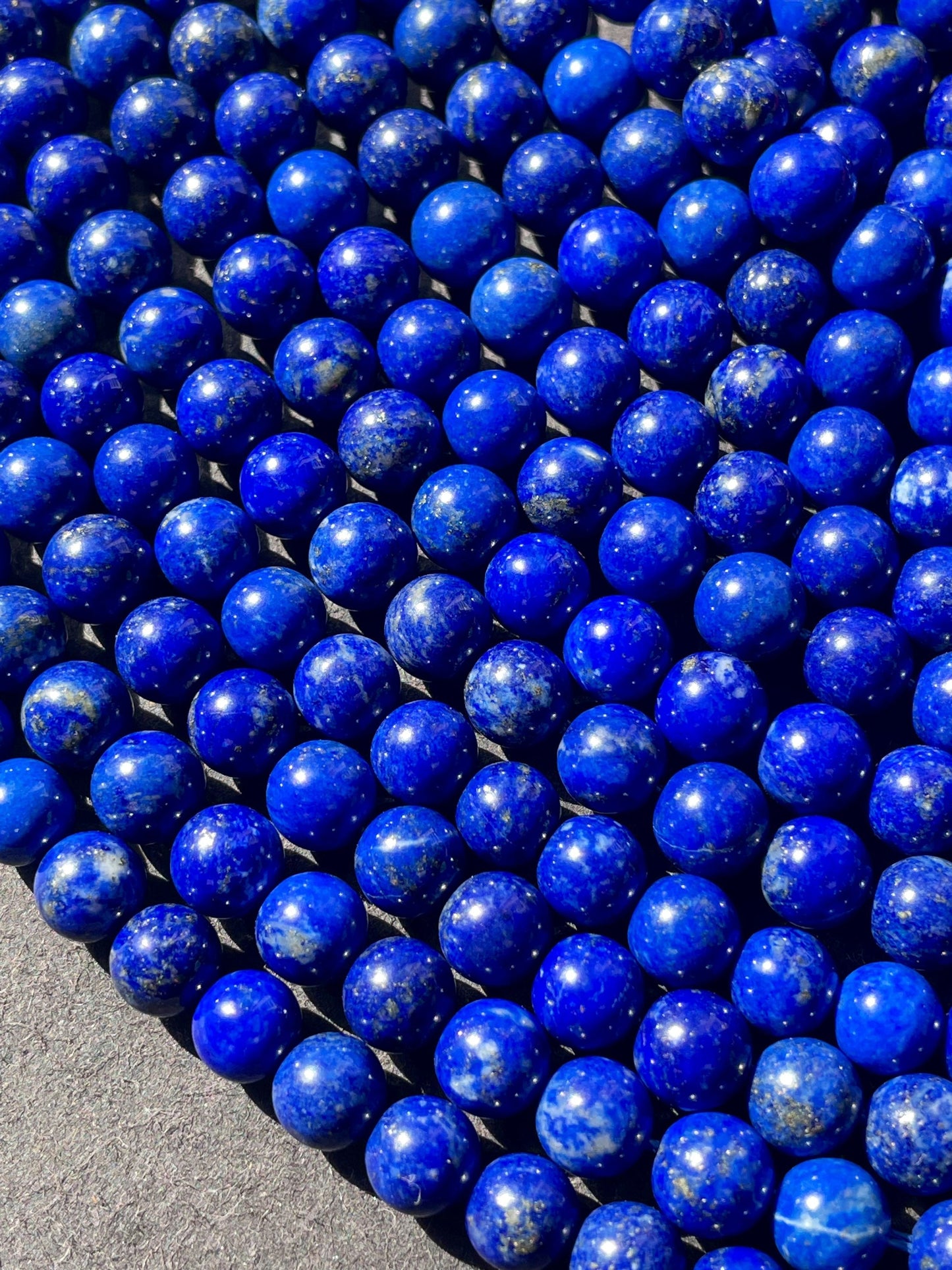 AAA Natural Lapis Lazuli Gemstone Bead - 4mm 6mm 8mm 10mm 12mm Round Bead - Royal Blue Lapis Lazuli Gemstone Bead - High Quality