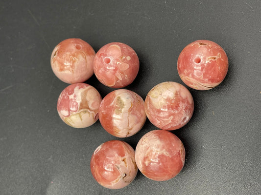 AAA Natural Rhodochrosite Gemstone Bead 12mm Round Bead, Gorgeous Natural Pink Color LOOSE Rhodochrosite Gemstone Beads, LOOSE Beads