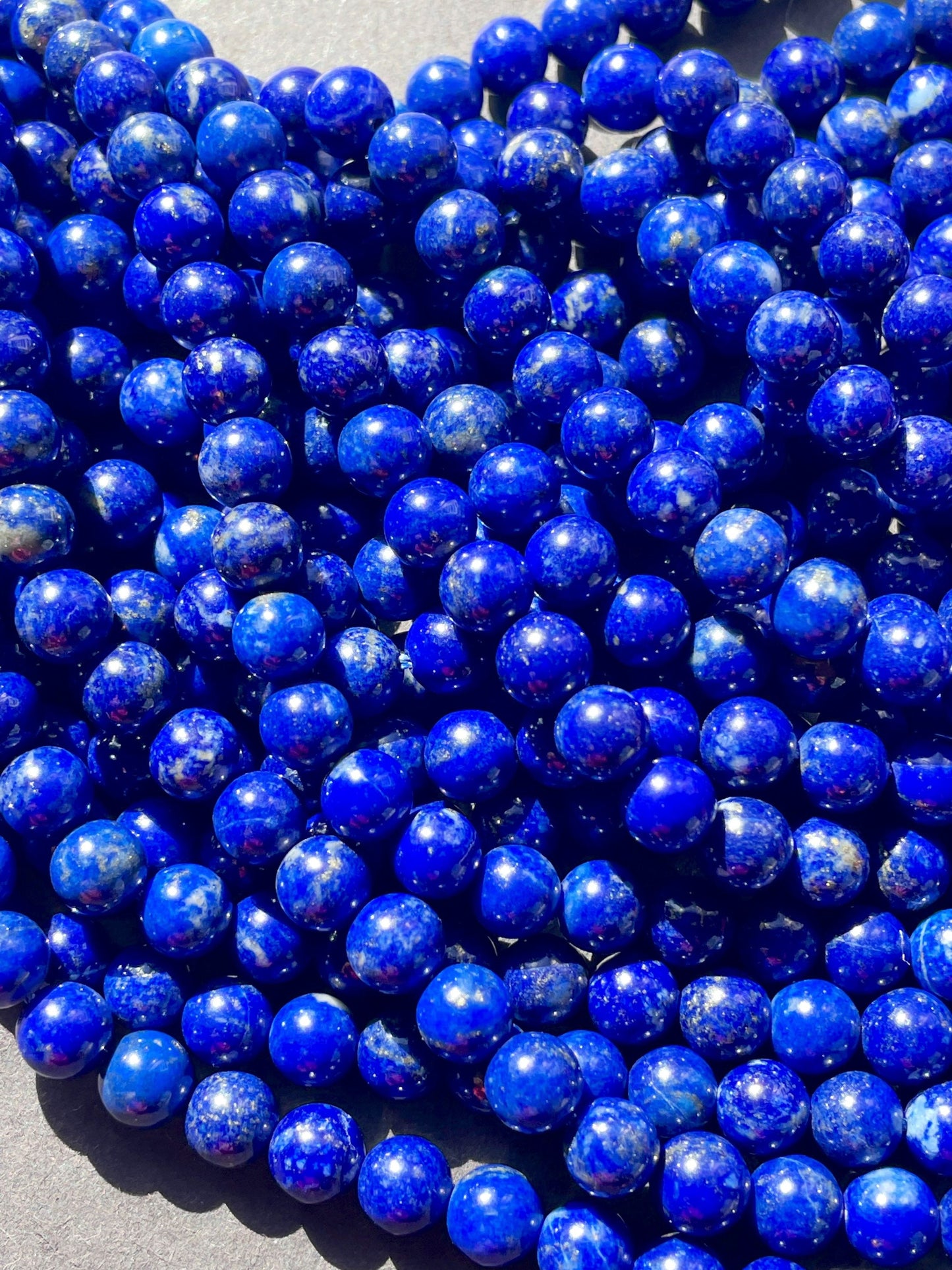 AAA Natural Lapis Lazuli Gemstone Bead - 4mm 6mm 8mm 10mm 12mm Round Bead - Royal Blue Lapis Lazuli Gemstone Bead - High Quality