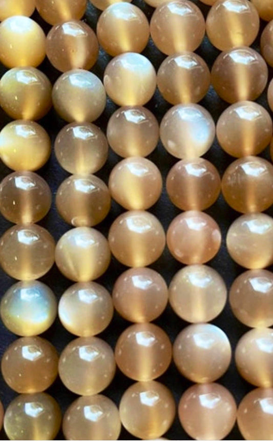AAA Natural Brown Moonstone 6mm 8mm 10mm Round Beads, Gorgeous Natural Brown Color Moonstone