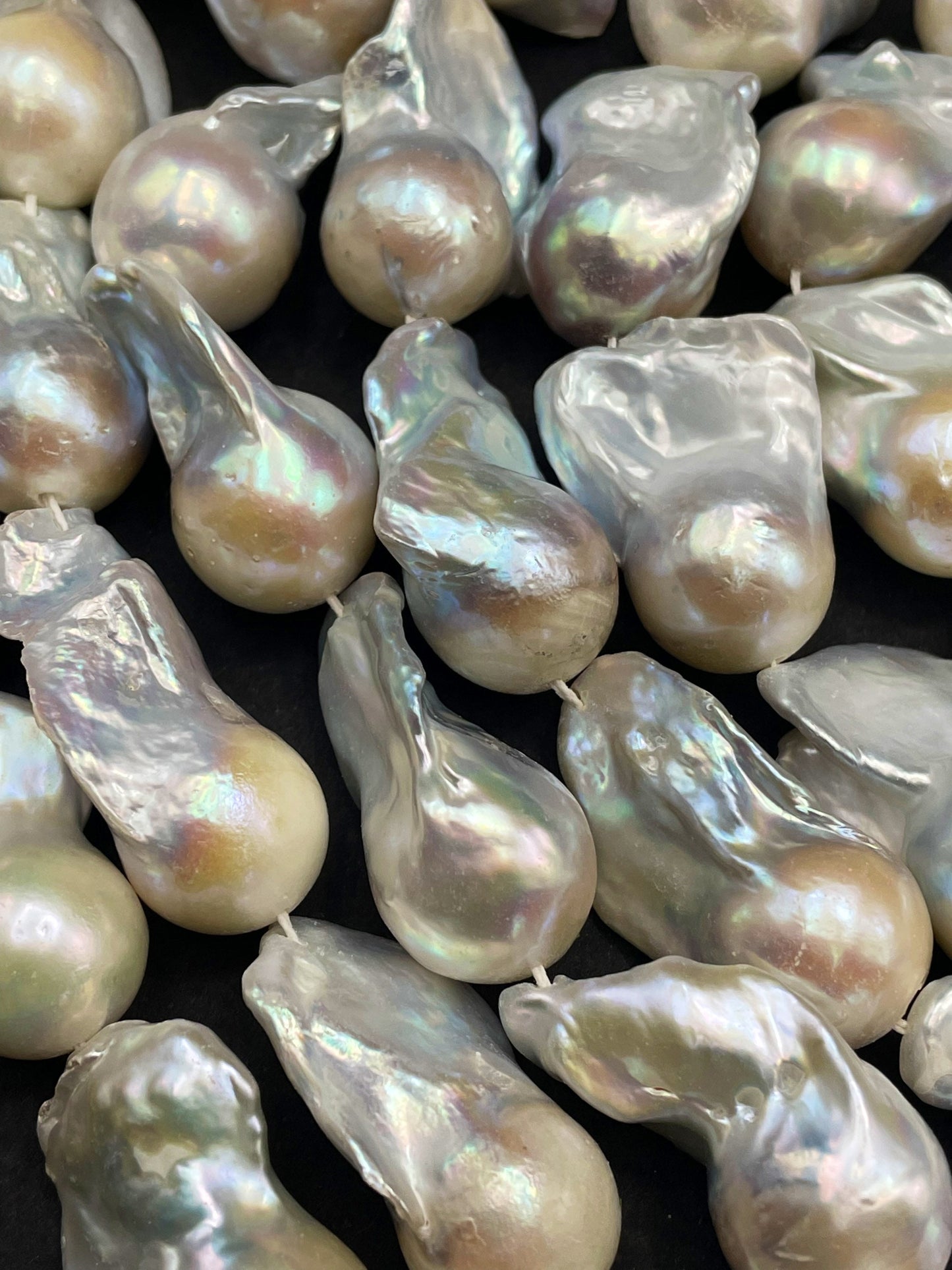 AAA Natural Baroque Pearl Freeform Shape 16x30mm, Gorgeous Natural White Color Baroque Pearls High Quality