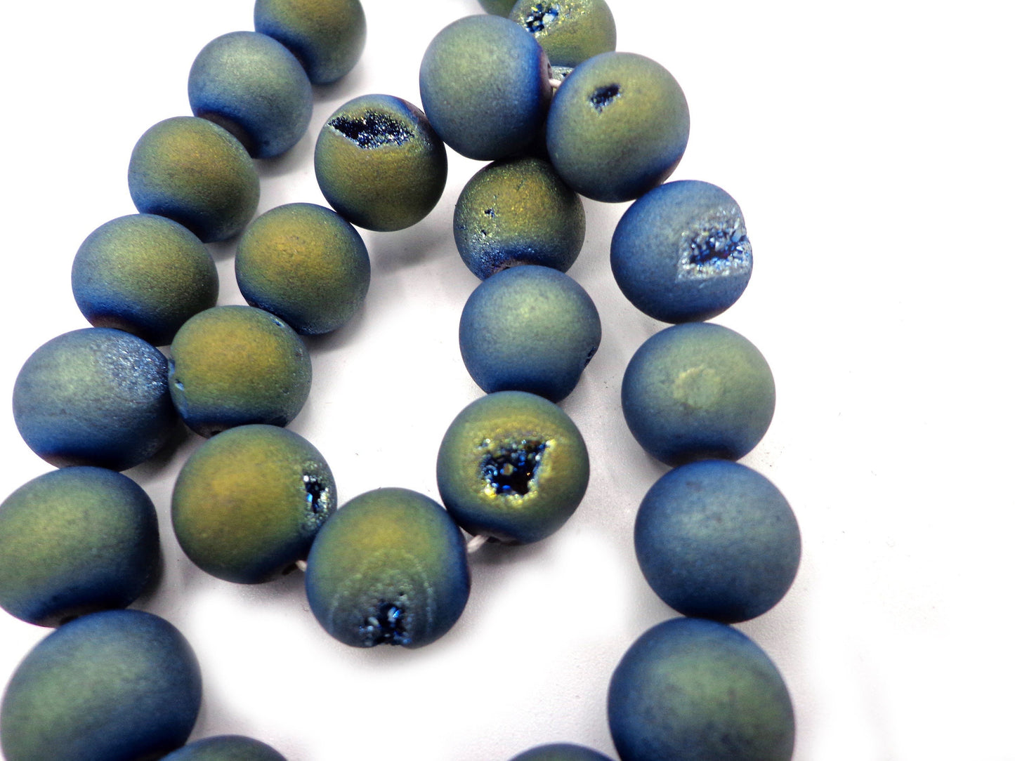 NATURAL Gemstone Druzy Agate Beads, Peacock Color Smooth Round, Matte Finish 6mm 8mm 10mm 12mm Druzy Agate Beads