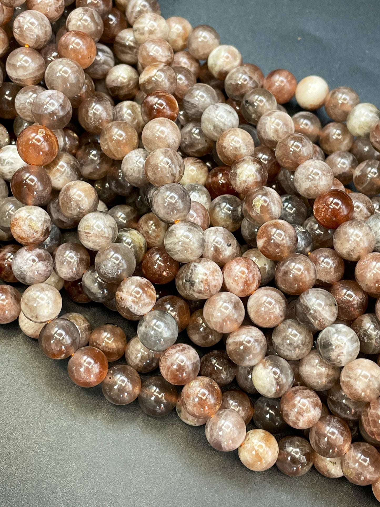 AA Natural Mica Fire Funstone 6mm 8mm 10mm Round Beads, Gorgeous Natural Brown Orange Mica Fire Sunstone Bead, High Quality