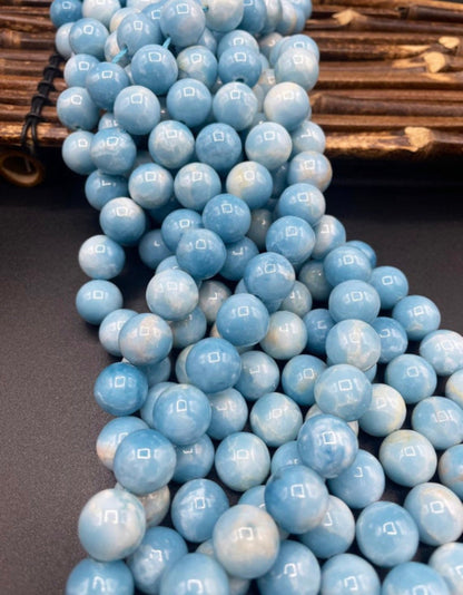 AA Natural Larimar Quartz Gemstone Bead 4mm 6mm 8mm 10mm 12mm Round Bead, Beautiful Blue Color Larimar Gemstone Bead, High Quality Bead