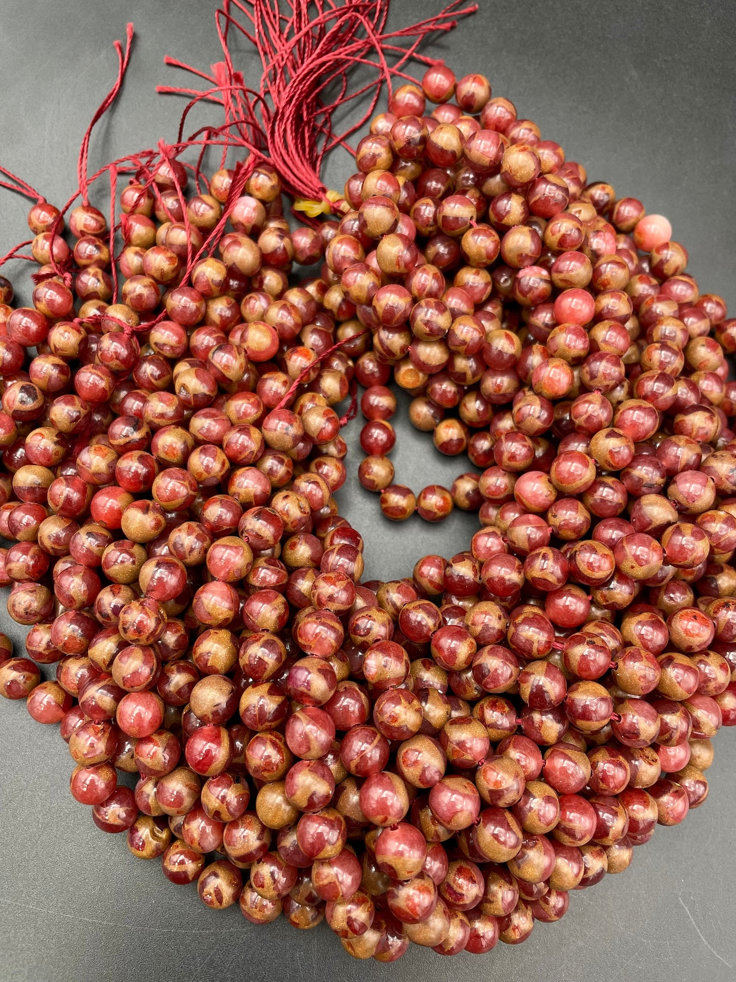 Beautiful Impression Jasper Bead. 6mm 8mm 10mm 12mm Round Bead. Beautiful Copper Red Color Jasper. High Quality Beads! 15.5" Strand.
