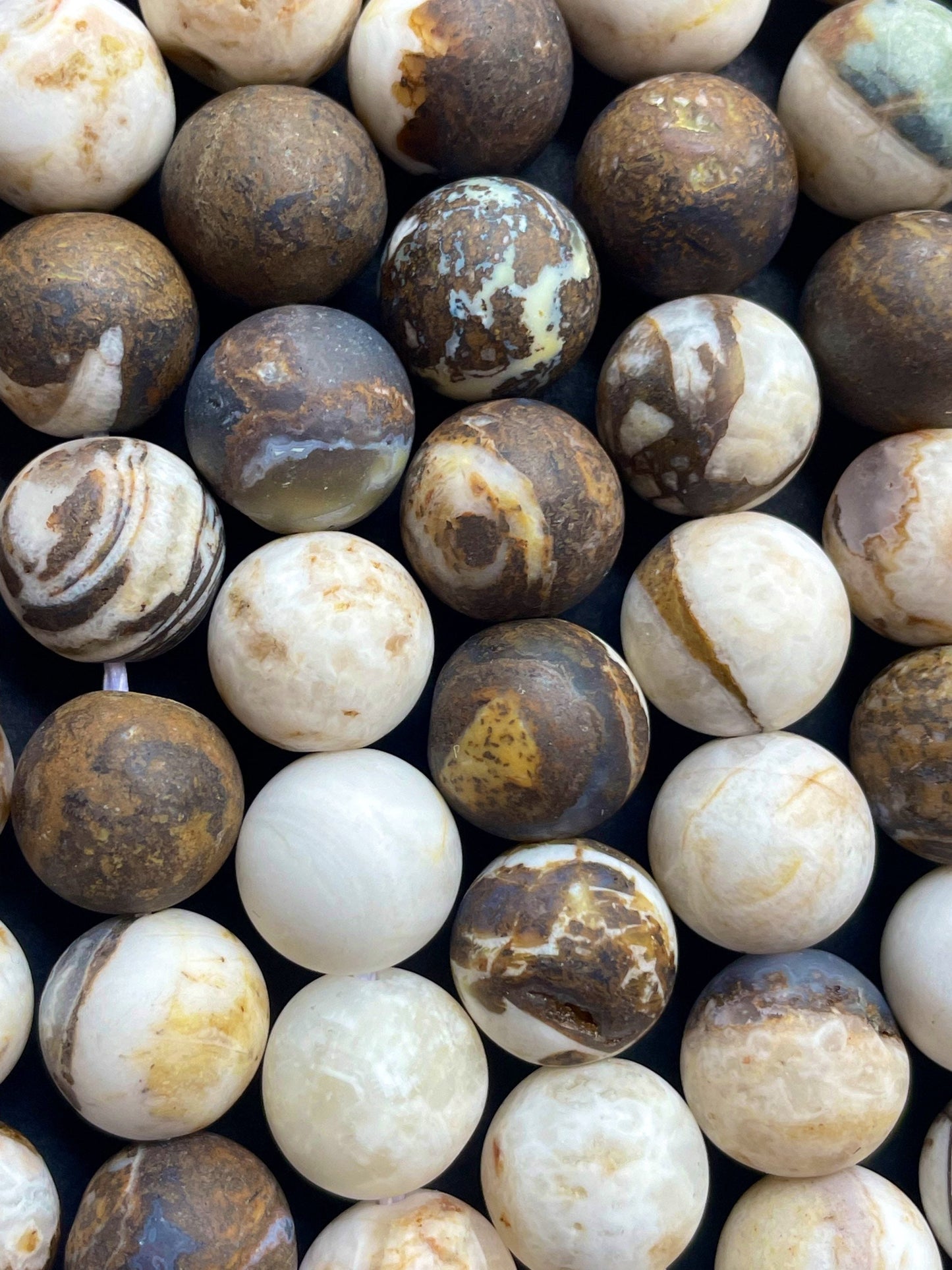 Natural Matte Zebra Jasper Gemstone Bead 6mm 8mm 10mm 12mm Round Bead, Gorgeous Brown White Color Jasper Gemstone Beads