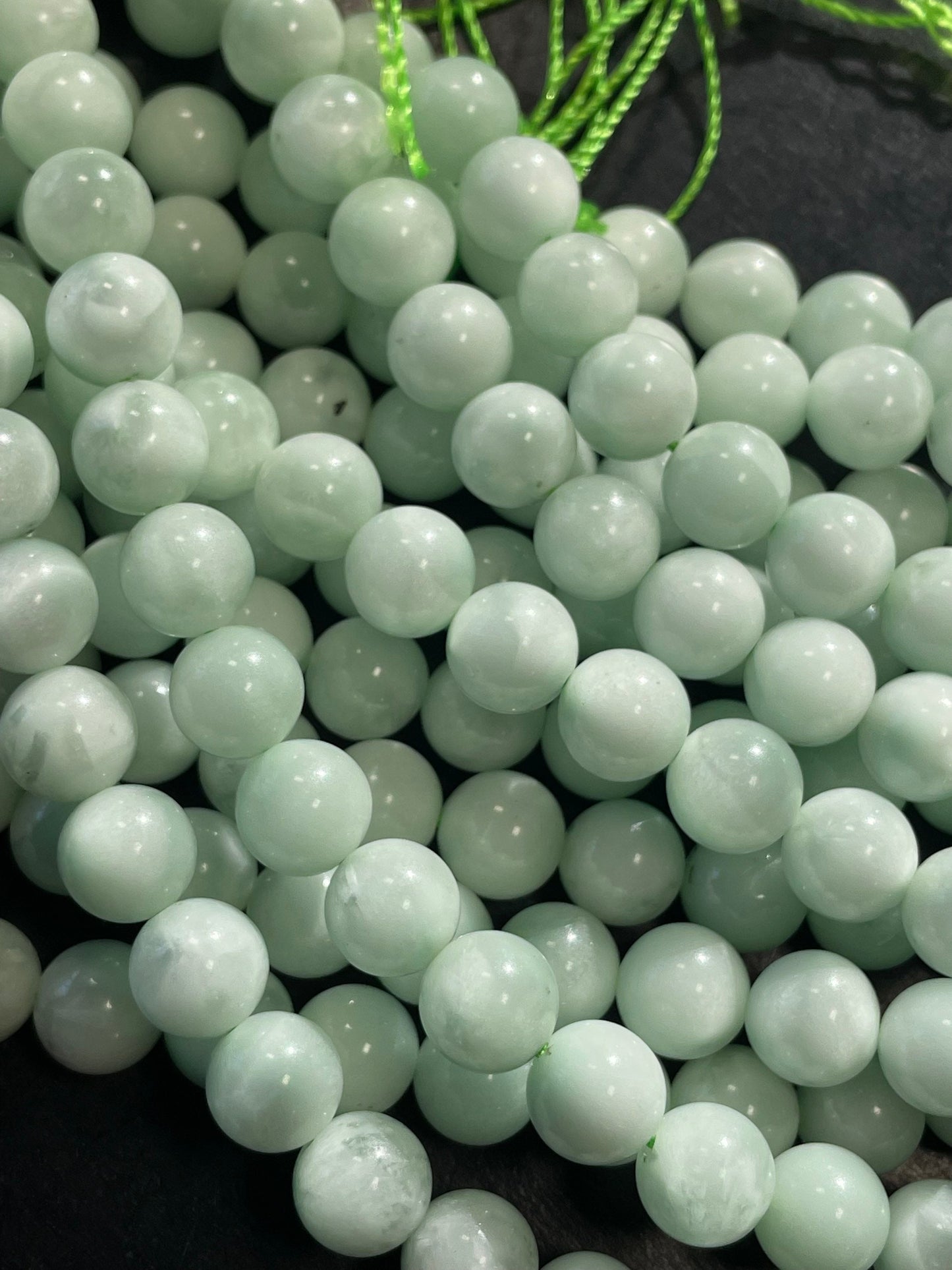 Natural Green Moonstone Angelite Gemstone Bead 6mm 8mm 10mm Round Beads, Gorgeous Light Green Color Moonstone Angelite Gemstone Beads