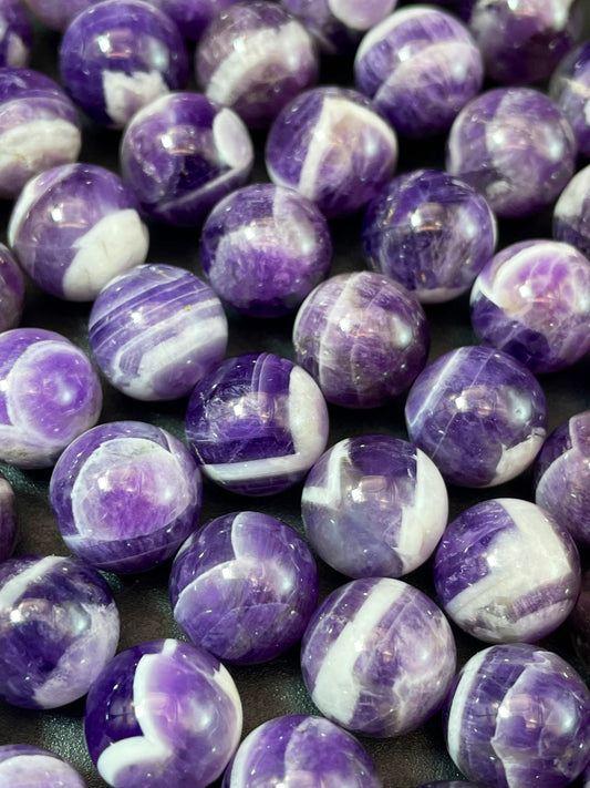 AAA Natural Flower Amethyst Gemstone Bead 6mm 8mm 10mm 12mm Round Beads, Gorgeous Natural Purple Color Amethyst Gemstone Beads