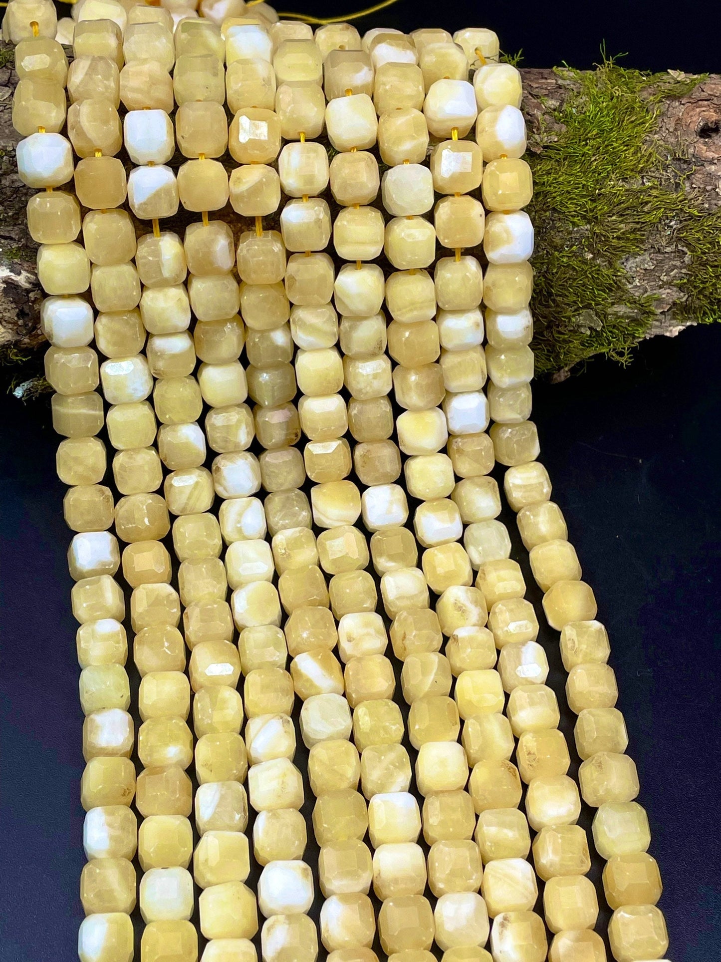 AAA Natural Yellow Calcite Gemstone Bead Faceted 9mm Cube Shape, Gorgeous Yellow Color Calcite Gemstone Bead