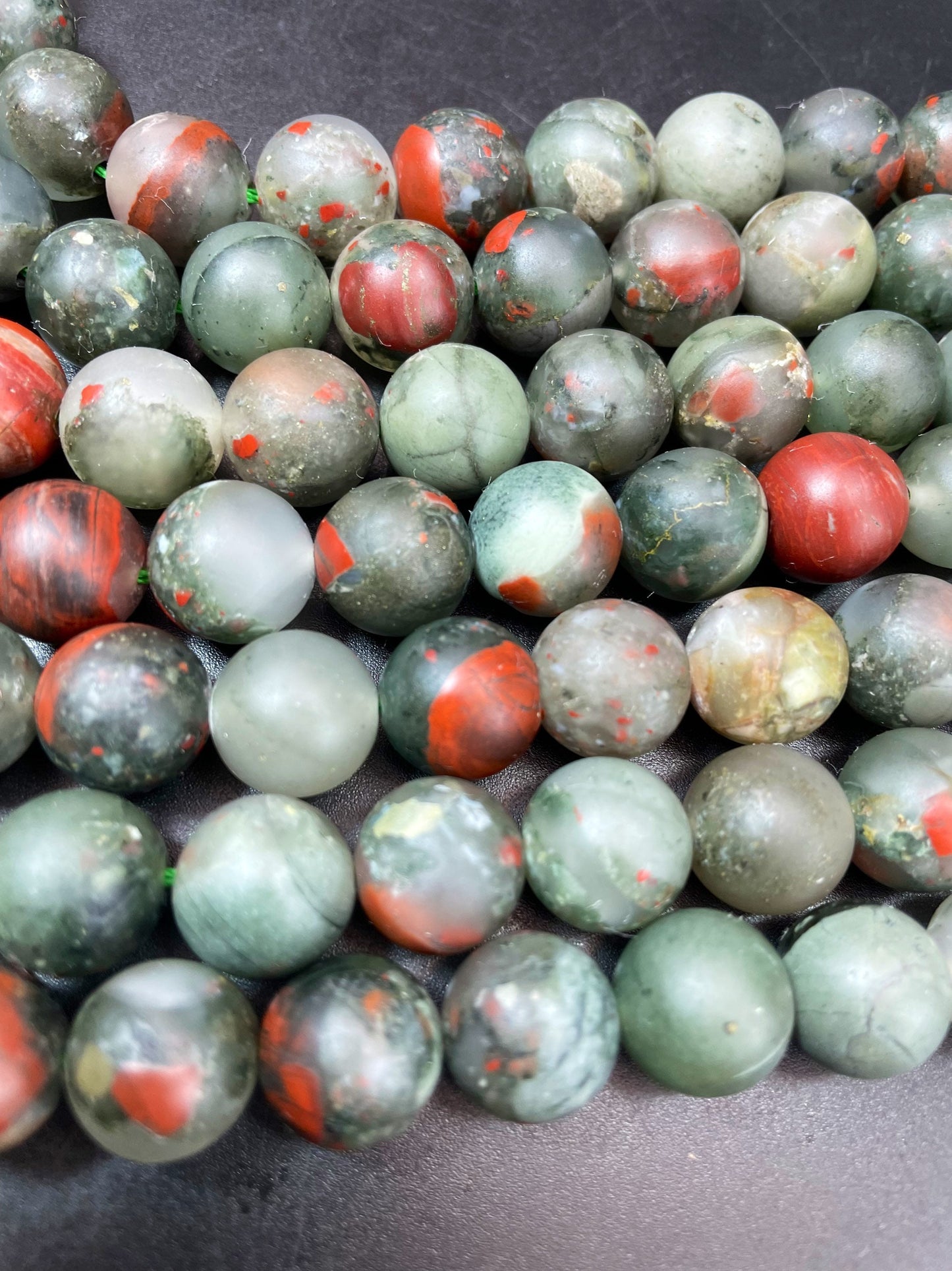 Natural Matte African Bloodstone Gemstone Bead 4mm 6mm 8mm 10mm 12mm Round Bead, Beautiful Gray Red Color Bloodstone Gemstone Bead