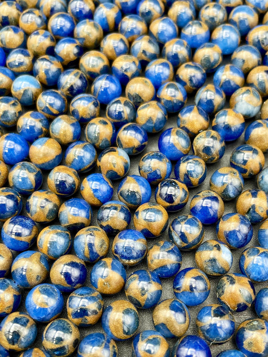 Beautiful Impression Jasper Bead. 6mm 8mm 10mm 12mm Round Bead. Beautiful Copper Blue Color Jasper. High Quality Beads! 15.5" Strand.