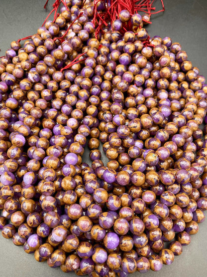 Beautiful Impression Jasper Bead. 6mm 8mm 12mm Round Bead. Beautiful Copper Purple Color Jasper. High Quality Beads! 15.5" Strand.