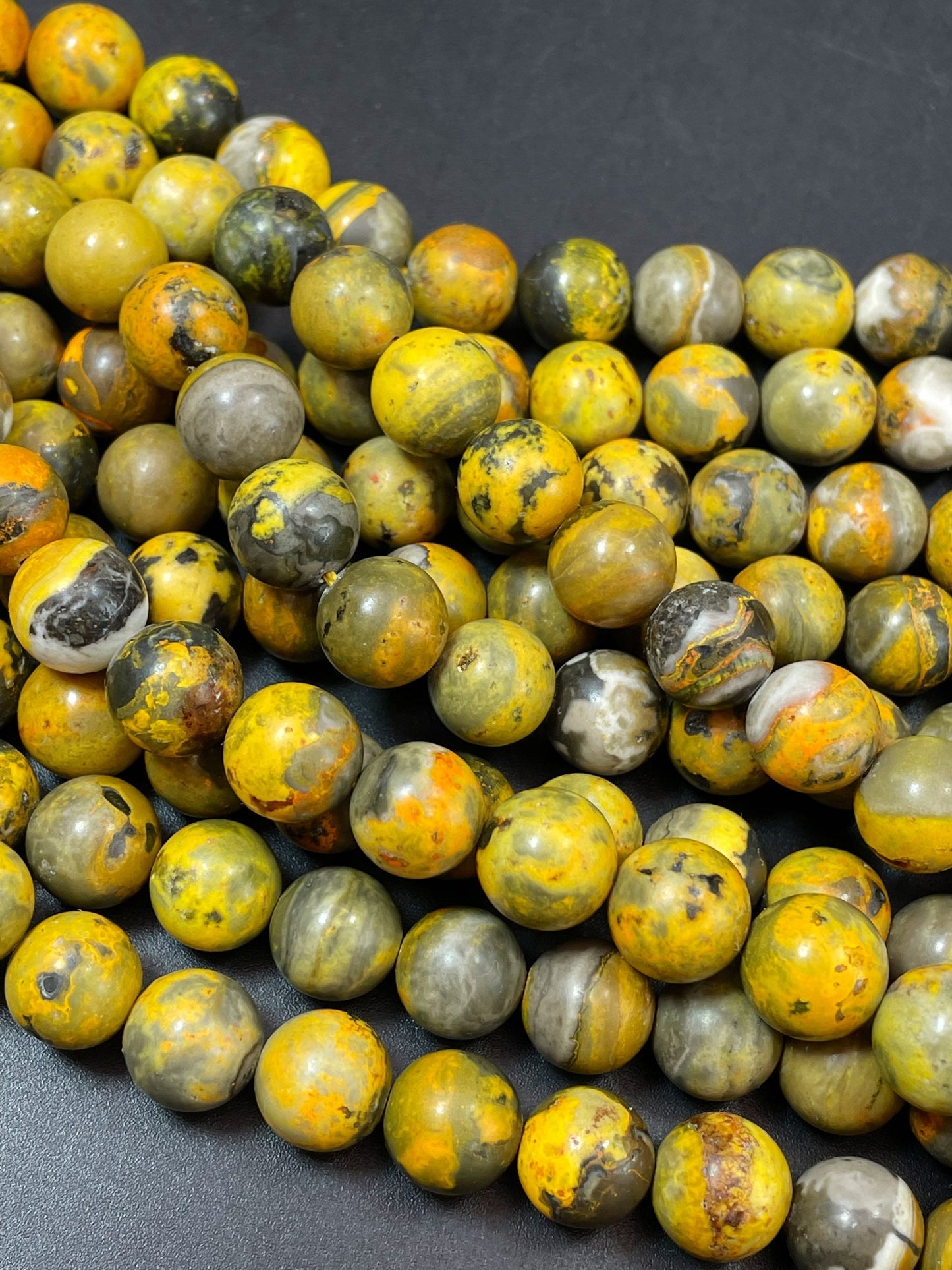 AAA Natural Bumblebee Jasper Gemstone Bead 6mm 8mm 10mm Round Beads, Beautiful Natural Yellow Brown Color, High Quality Bumblebee Jasper Beads
