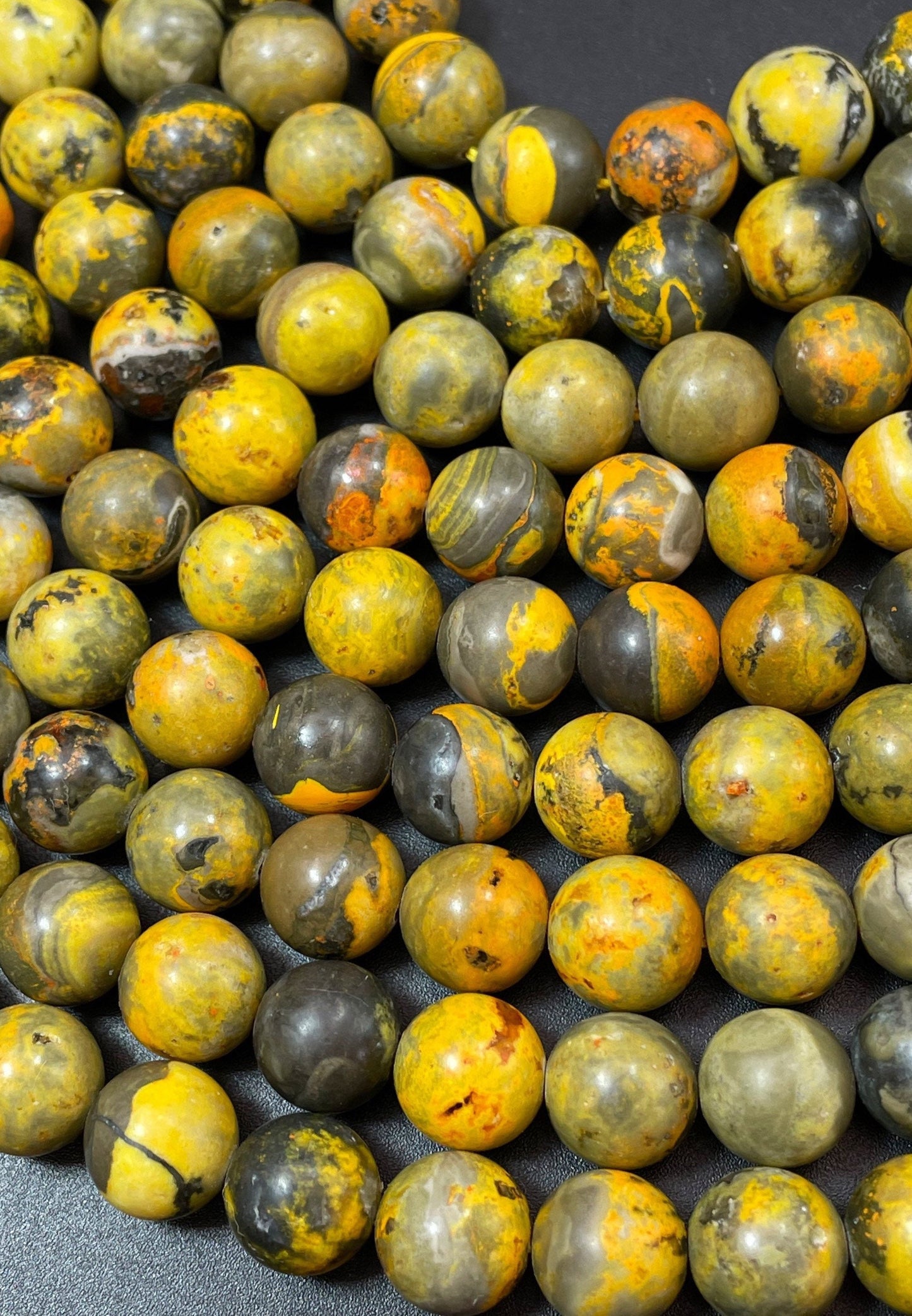 AAA Natural Bumblebee Jasper Gemstone Bead 6mm 8mm 10mm Round Beads, Beautiful Natural Yellow Brown Color, High Quality Bumblebee Jasper Beads