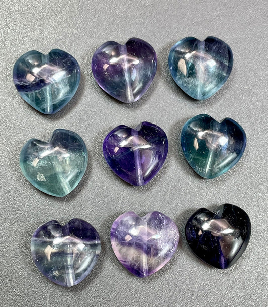 AAA Natural Fluorite Gemstone Bead 14mm Heart Shape, Gorgeous Natural Purple Green Color Fluorite Gemstone LOOSE BEAD