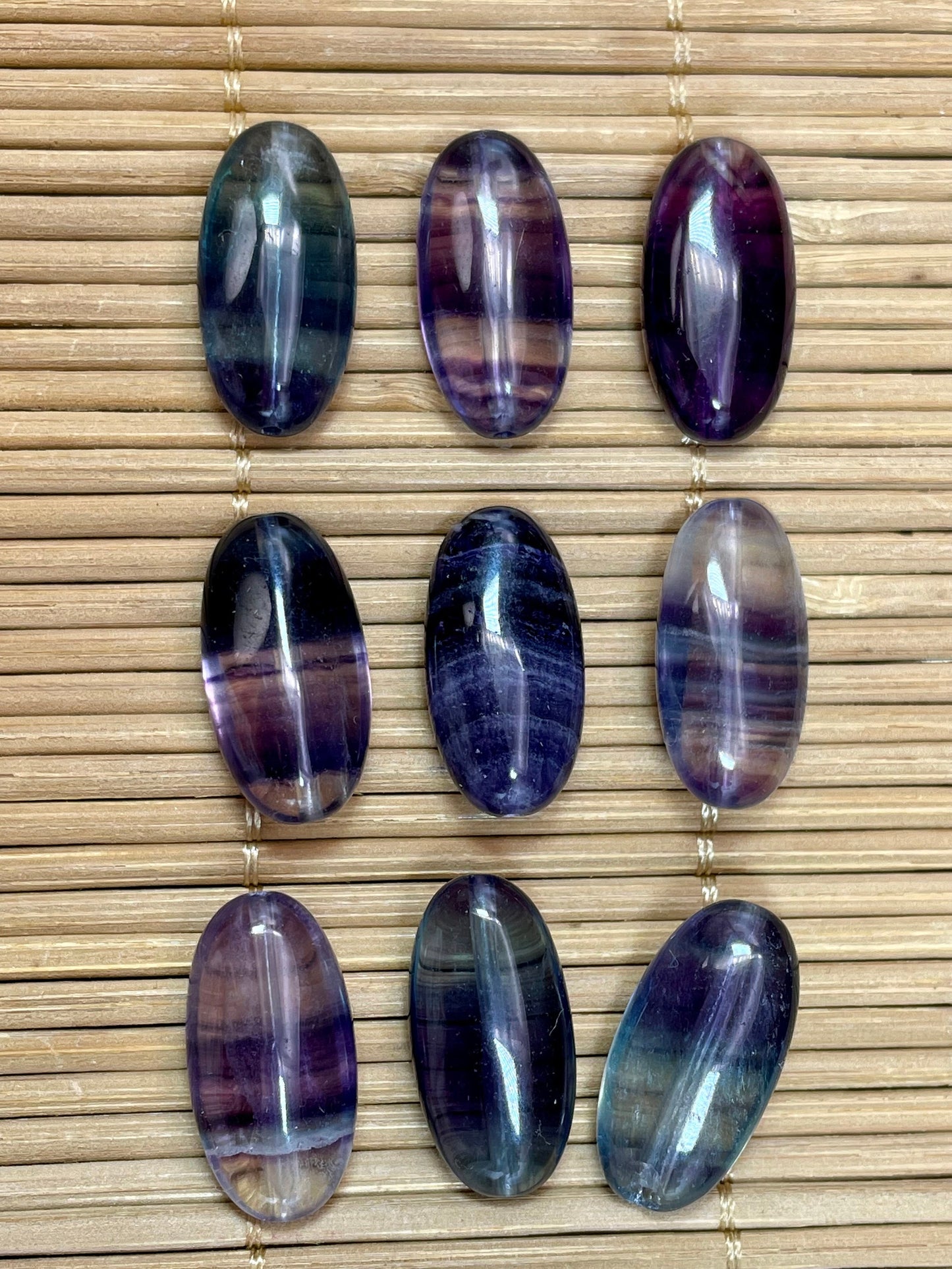 AAA Natural Fluorite Gemstone Bead 20x10mm Smooth Oval Shape, Gorgeous Natural Purple Green Color Fluorite Bead, LOOSE BEADS