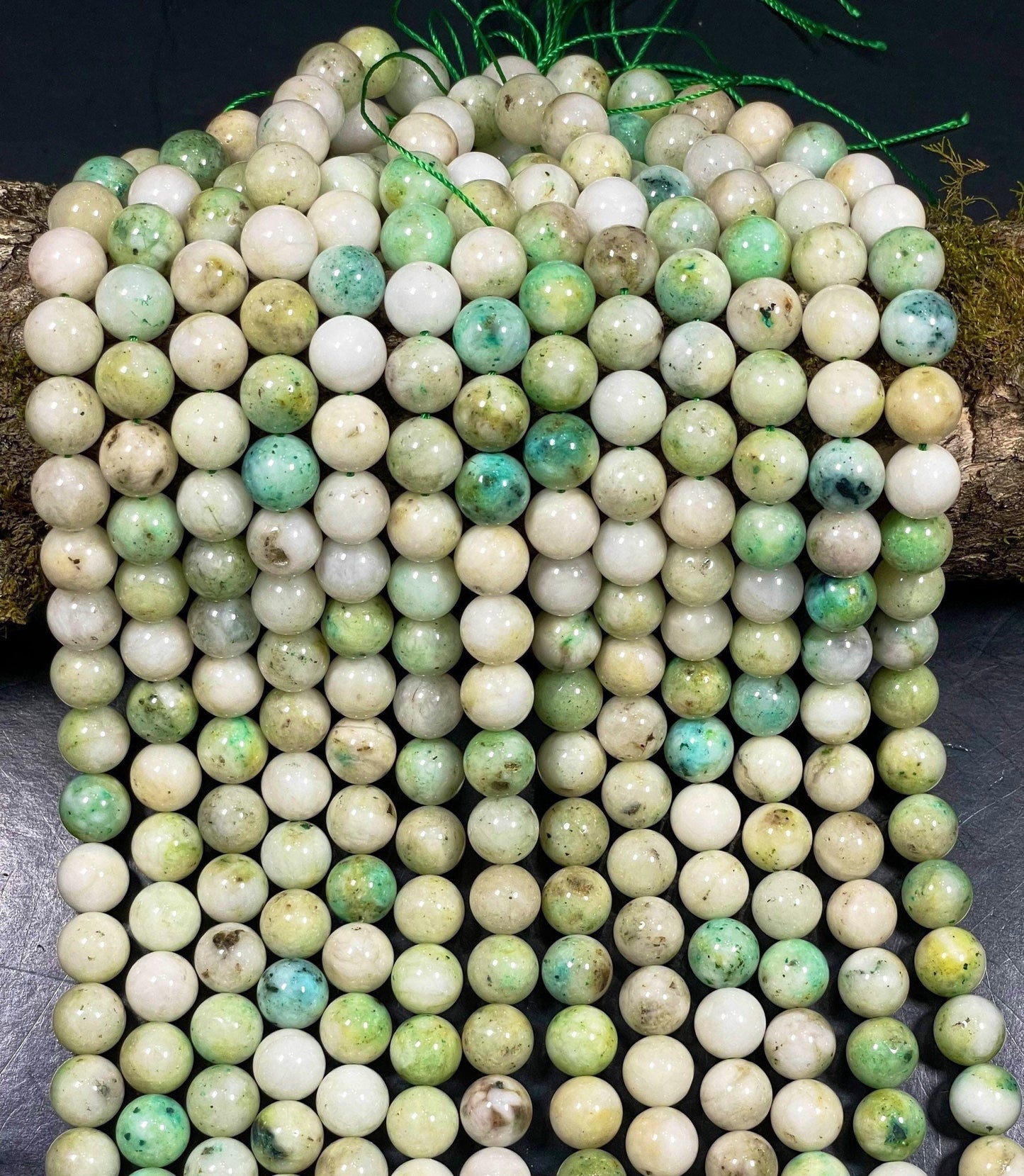 AAA Natural Mariposite Gemstone Bead 6mm 8mm 10mm Round Bead, Gorgeous Natural Light Green White Color Gemstone Beads