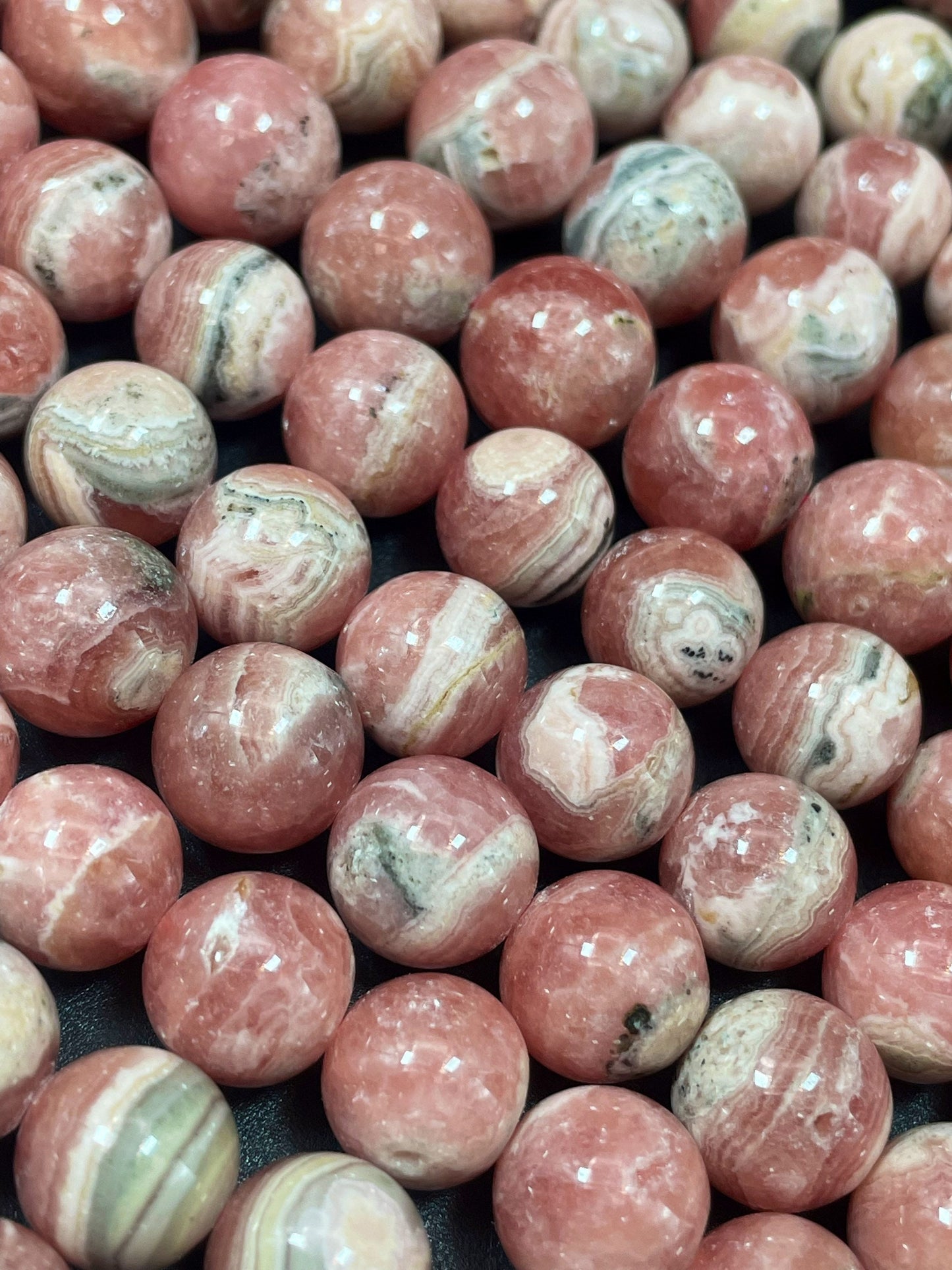 AAA Natural Rhodochrosite Gemstone Bead 4mm 6mm 8mm 10mm 12mm Round Bead, Beautiful Pink Color Rhodochrosite Gemstone Beads