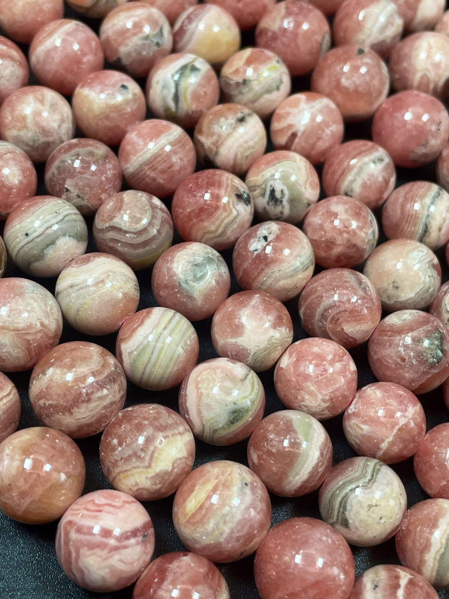 AAA Natural Rhodochrosite Gemstone Bead 4mm 6mm 8mm 10mm 12mm Round Bead, Beautiful Pink Color Rhodochrosite Gemstone Beads