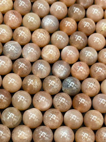AAA Natural Brown Moonstone Gemstone Bead 6mm 8mm 10mm Round Bead, Beautiful Brown Peach Color with Flash Brown Moonstone Bead