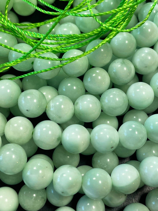 Natural Green Moonstone Angelite Gemstone Bead 6mm 8mm 10mm Round Beads, Gorgeous Light Green Color Moonstone Angelite Gemstone Beads