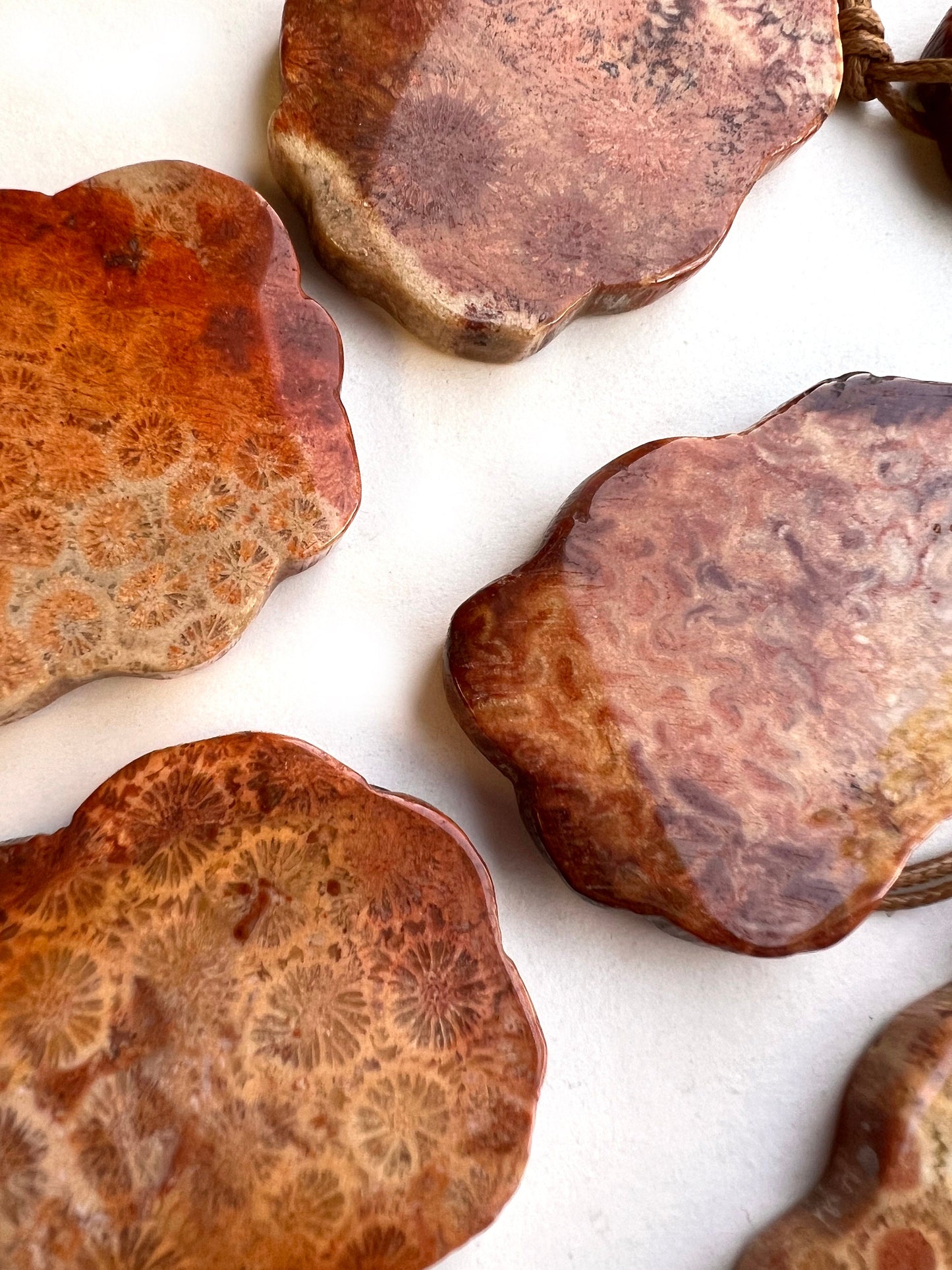 Natural Gemstone Fossil Coral Free Form Shape Pendant 41x59mm Beautiful Burnt Orange Color Loose Bead Loose Pendant Great Quality Gemstone!!