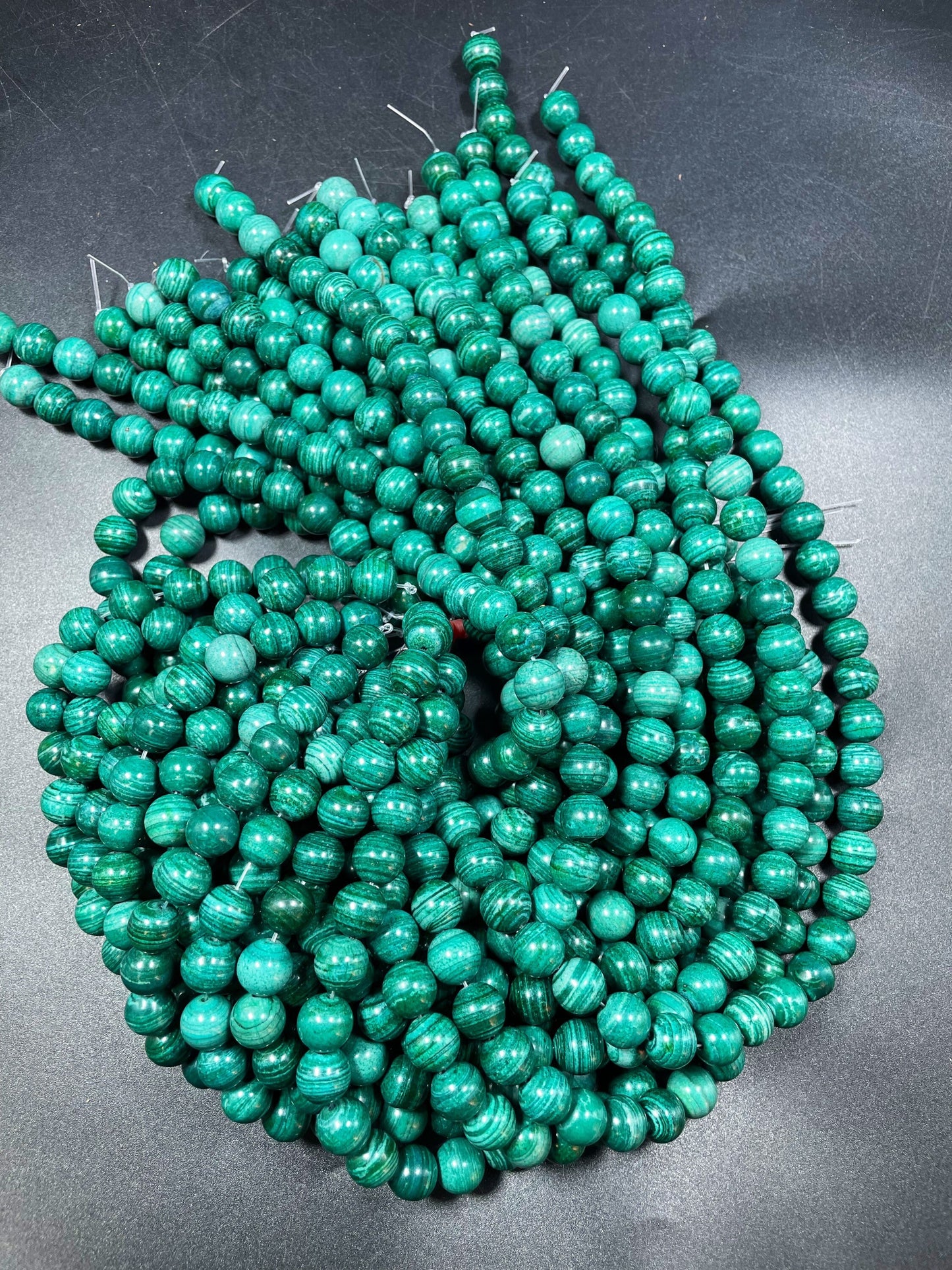 Malachite Quartz Gemstone Bead 6mm 8mm 10mm Round Bead, Beautiful Green Color Malachite Quartz Beads, Full Strand 15.5"