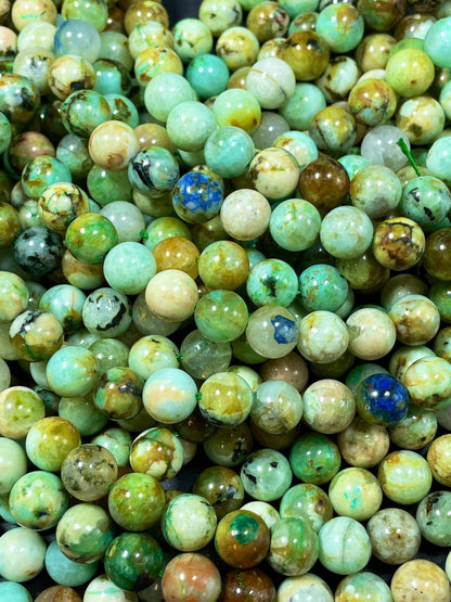 Natural Chrysocolla Gemstone Bead 10mm Round Bead, Beautiful Natural Green Blue Color Chrysocolla Beads