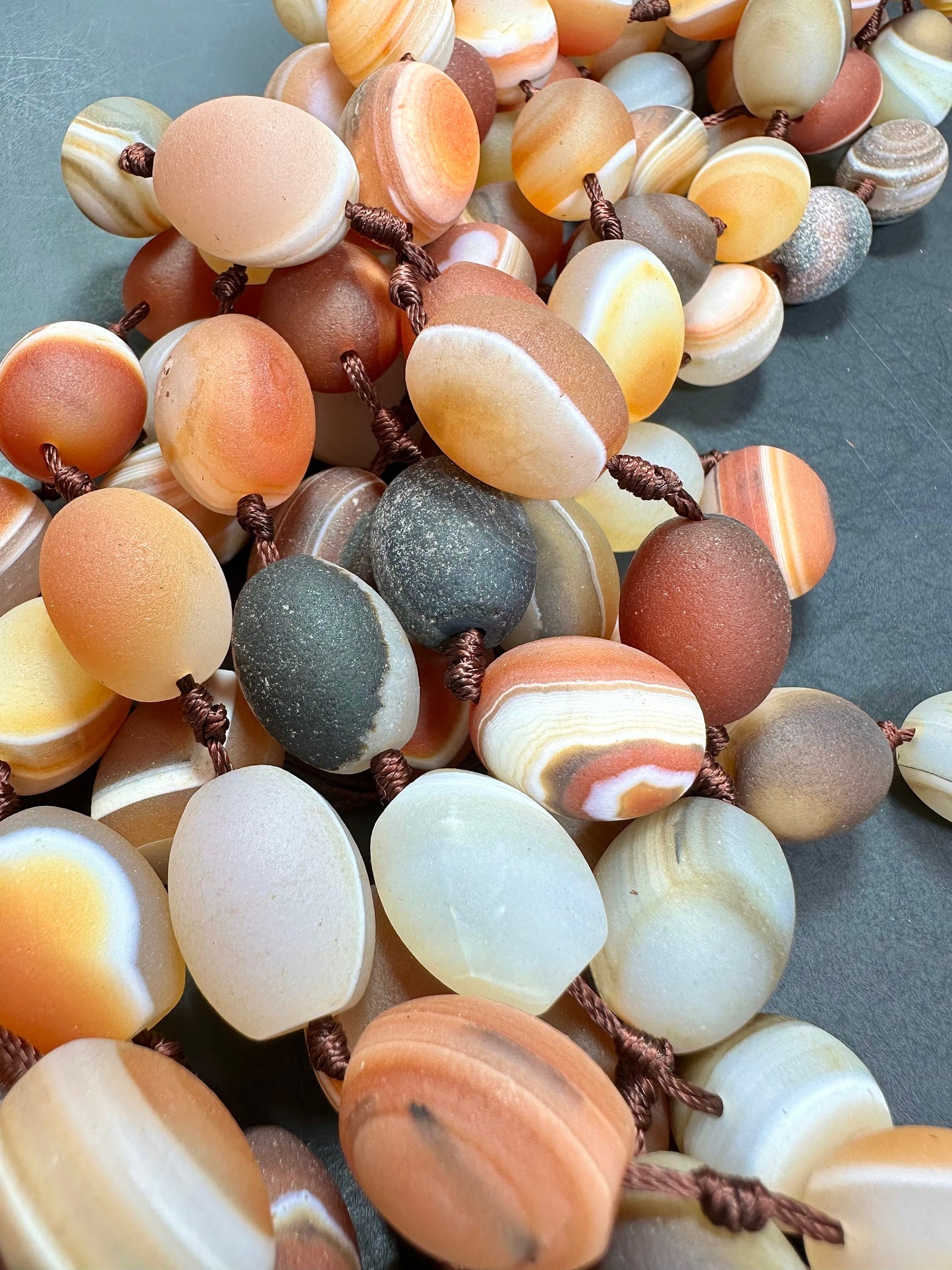 NATURAL Matte Botswana Agate Gemstone 20x15 Barrel Shape Bead, Beautiful Orange White Color Botswana Gemstone Bead