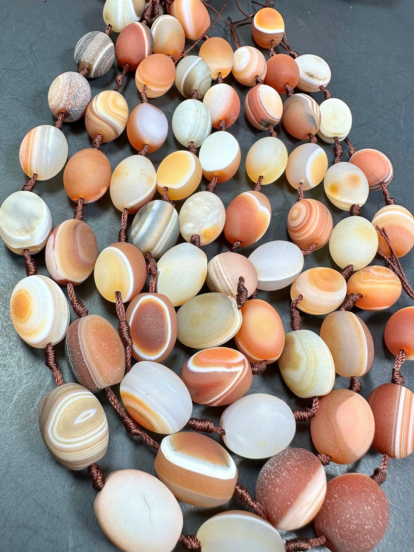 NATURAL Matte Botswana Agate Gemstone 20x15 Barrel Shape Bead, Beautiful Orange White Color Botswana Gemstone Bead