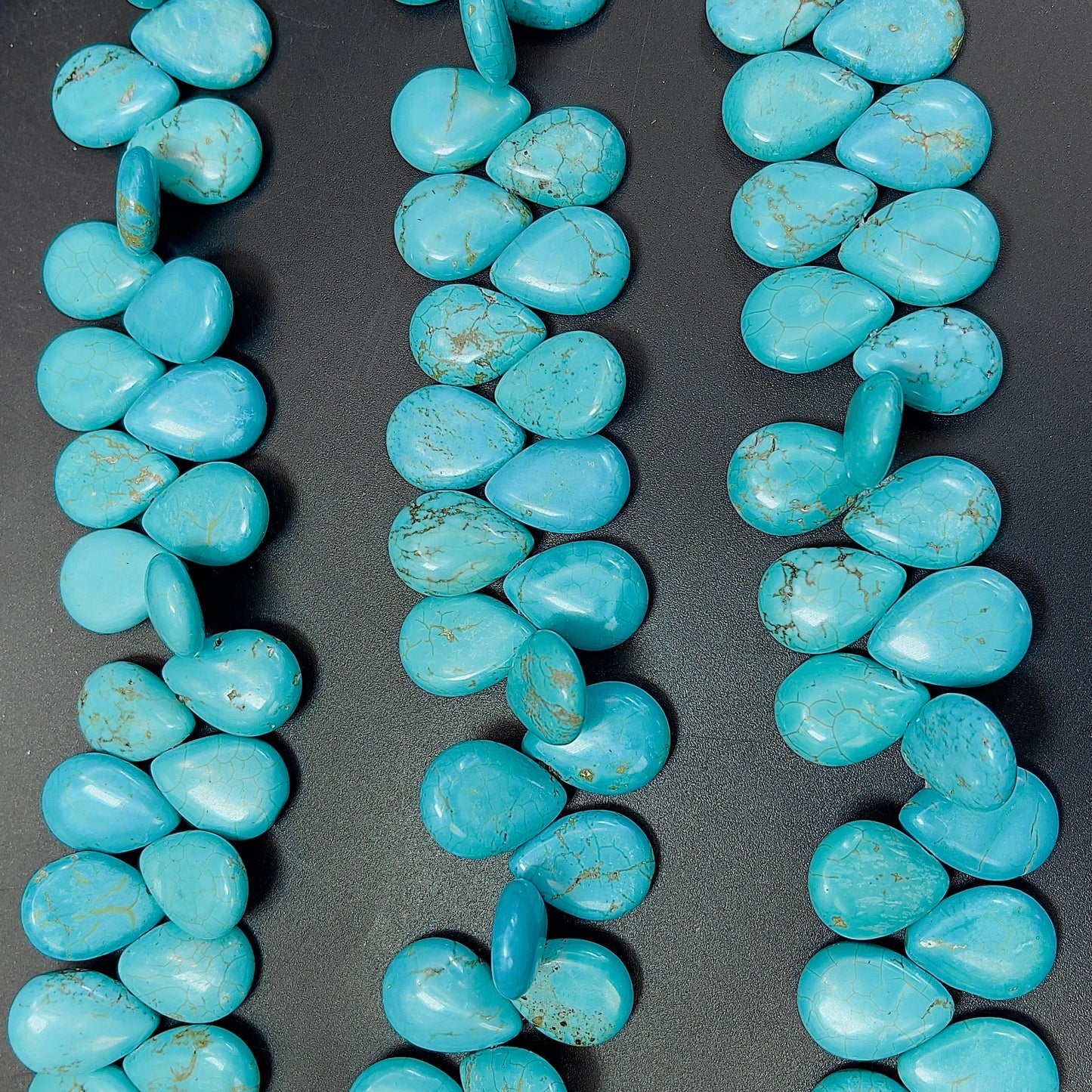 Natural Blue Turquoise Howlite Gemstone Beads - Beautiful 18mm Teardrop Shape for Jewelry Making and Crafts - Full Strand 10"