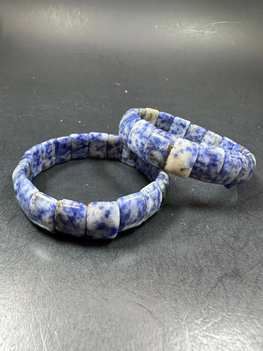 Beautiful Natural Sodalite Bangle 14x10 Rectangle Shape Gemstone Bracelet. Gorgeous Blue Color Bead. High Quality Sodalite Unique Bangle