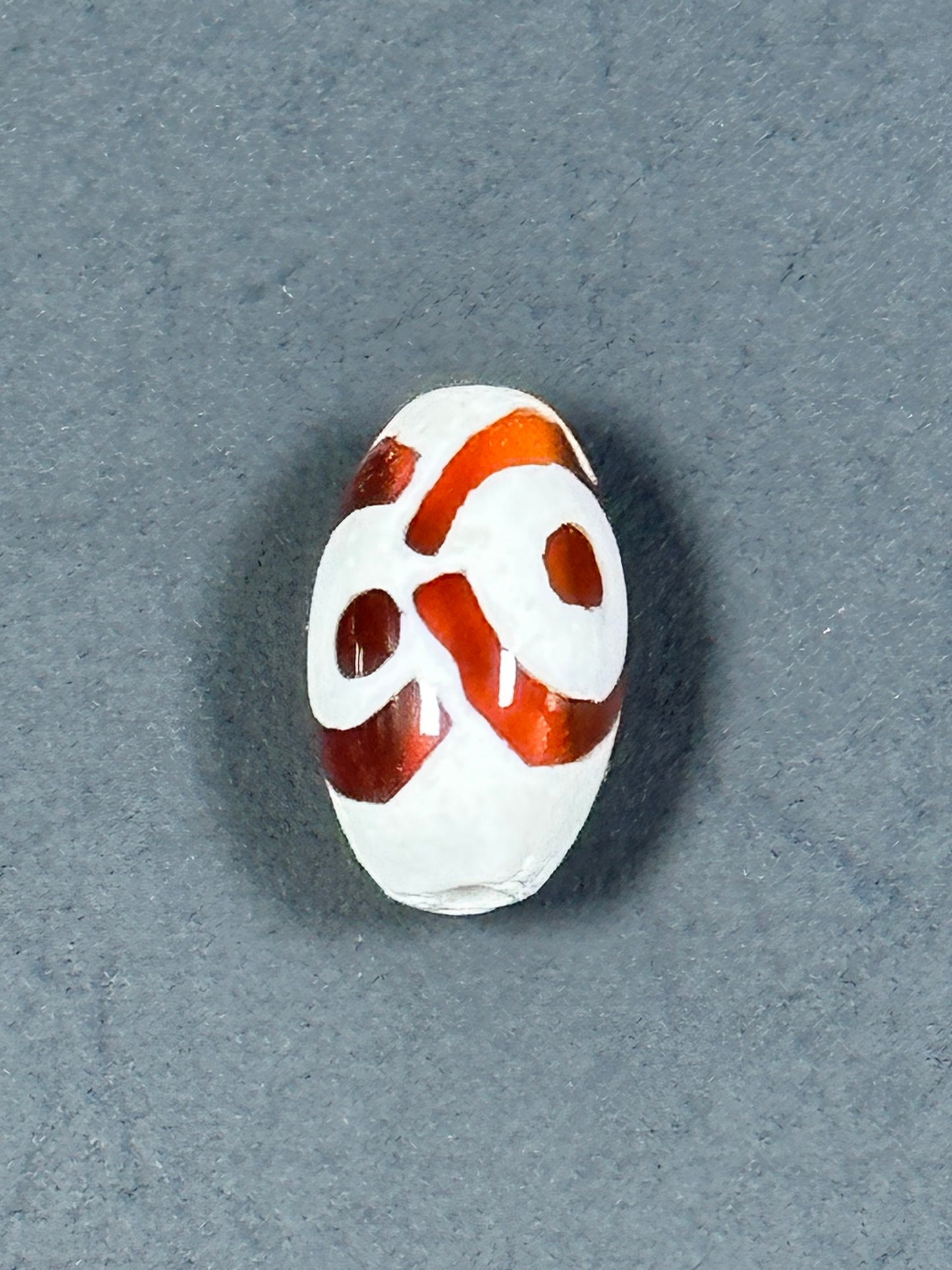 NATURAL Hand Painted Tibetan Agate Gemstone Bead 11x8mm Tube Shape Beads, Beautiful Hand Painted Red and White Color Tibetan Loose Beads