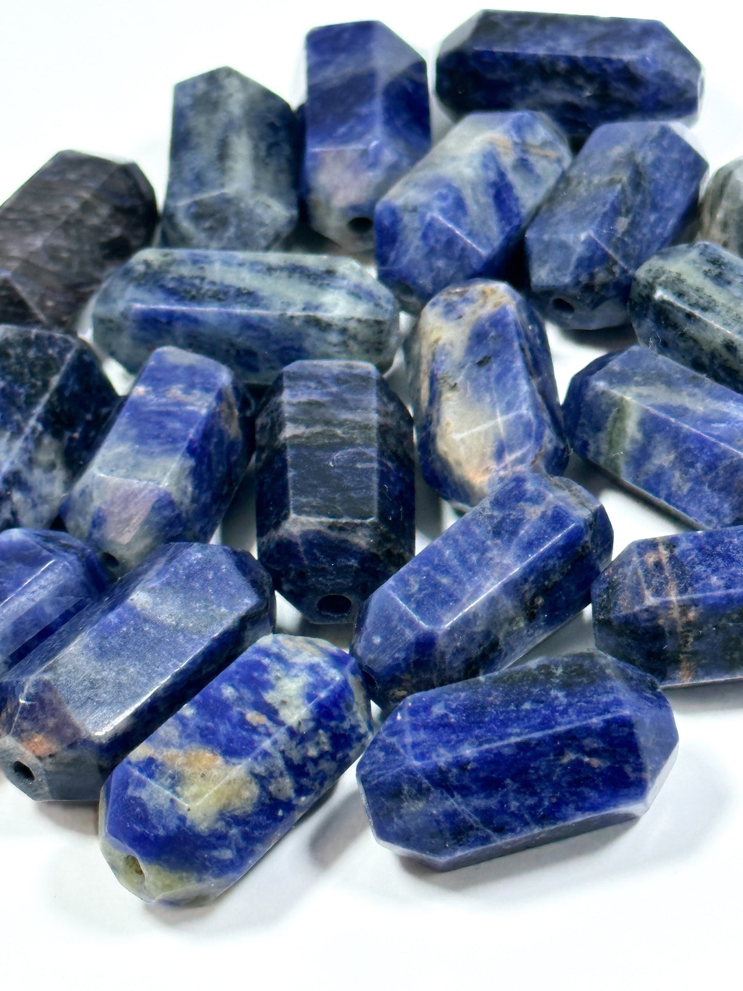 NATURAL Sodalite Gemstone Bead Faceted 26x13mm Barrel Shape Bead, Beautiful Blue Color Sodalite Gemstone Beads, Loose Sodalite Beads