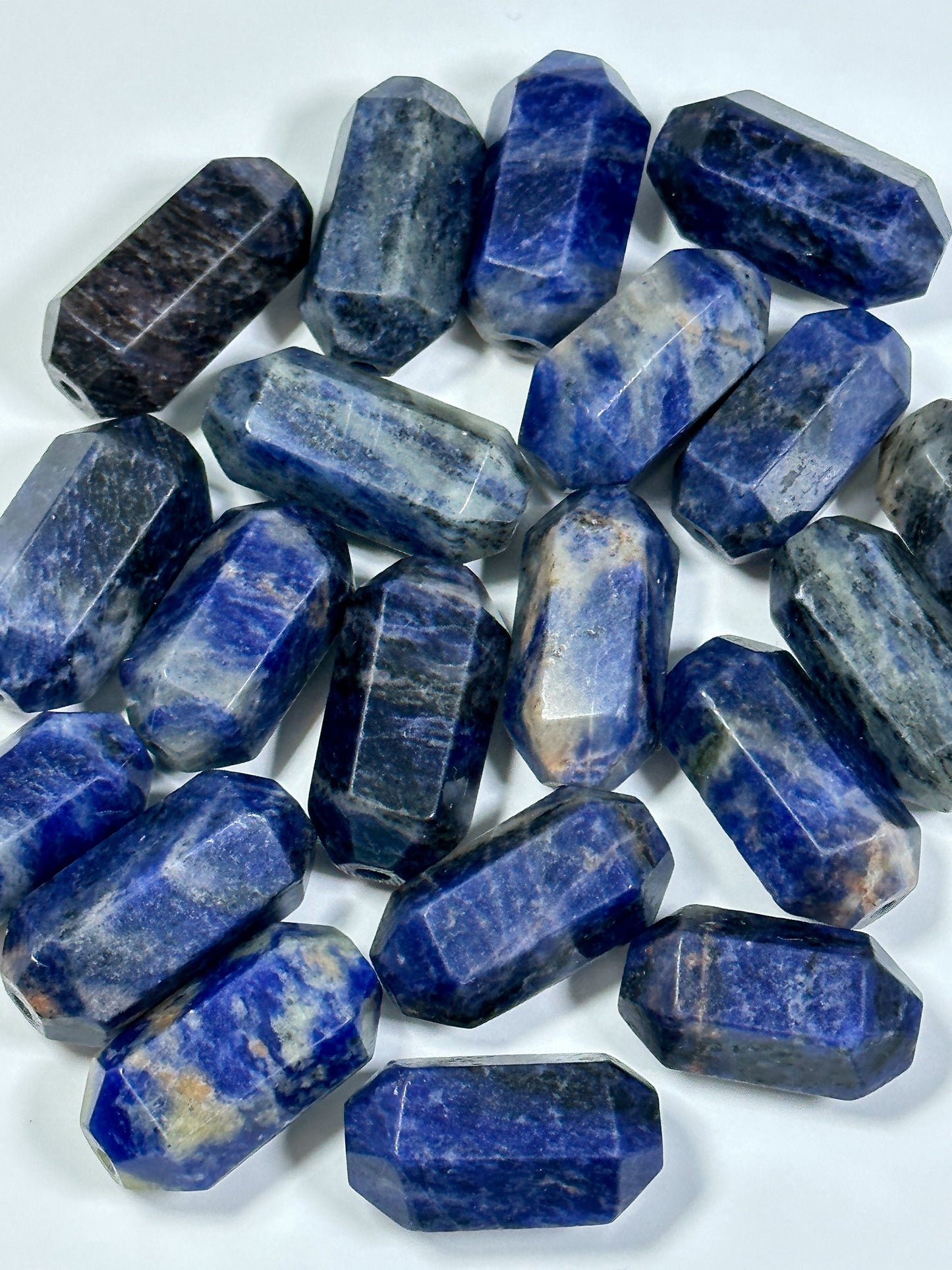 NATURAL Sodalite Gemstone Bead Faceted 26x13mm Barrel Shape Bead, Beautiful Blue Color Sodalite Gemstone Beads, Loose Sodalite Beads