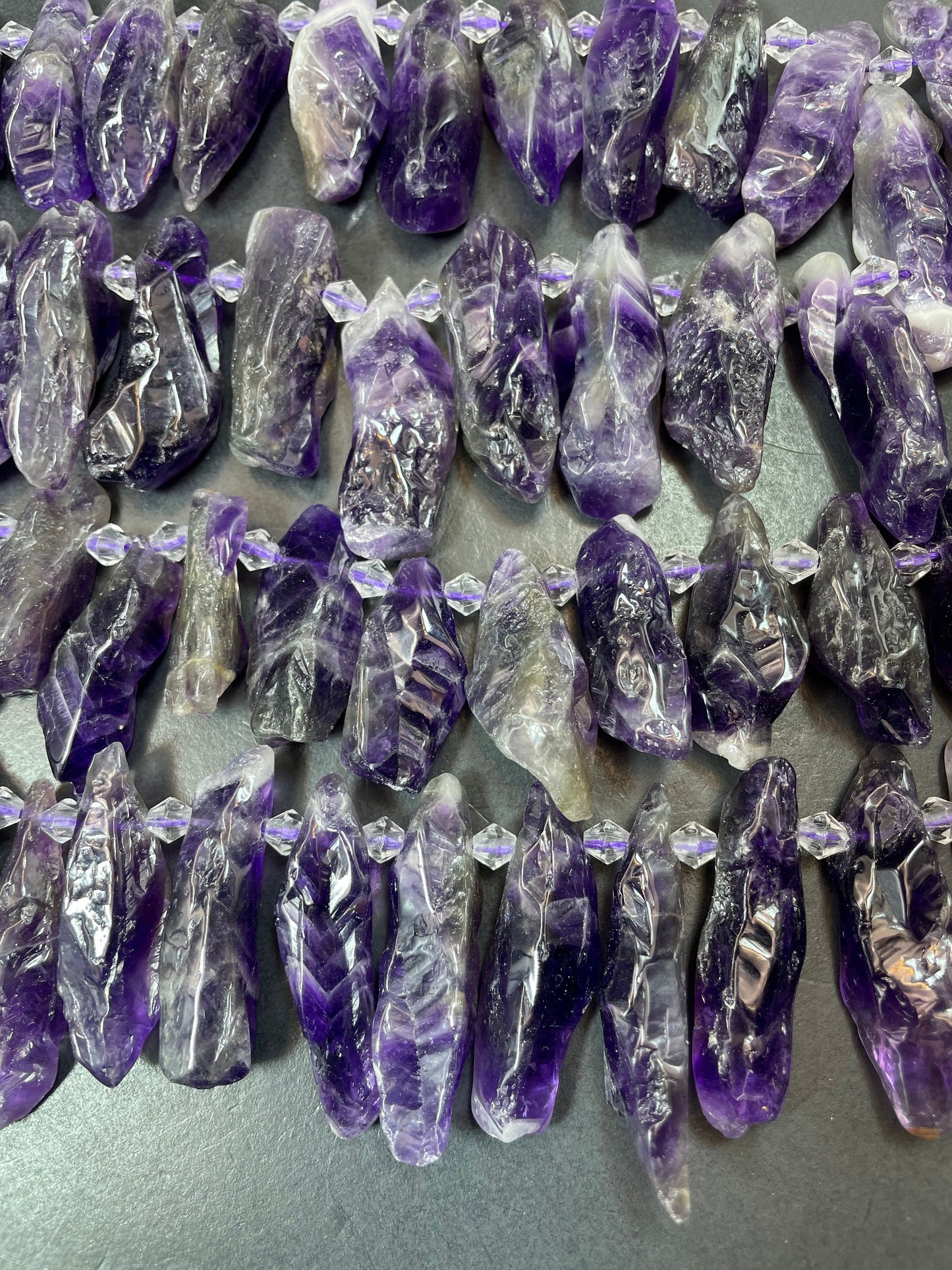 Natural Amethyst Gemstone Bead Freeform Teeth/Stick Shape, Gorgeous Natural Dark Purple Color Amethyst Gemstone Bead