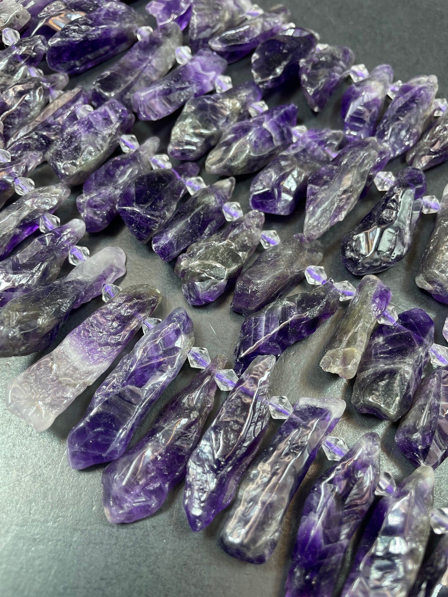 Natural Amethyst Gemstone Bead Freeform Teeth/Stick Shape, Gorgeous Natural Dark Purple Color Amethyst Gemstone Bead